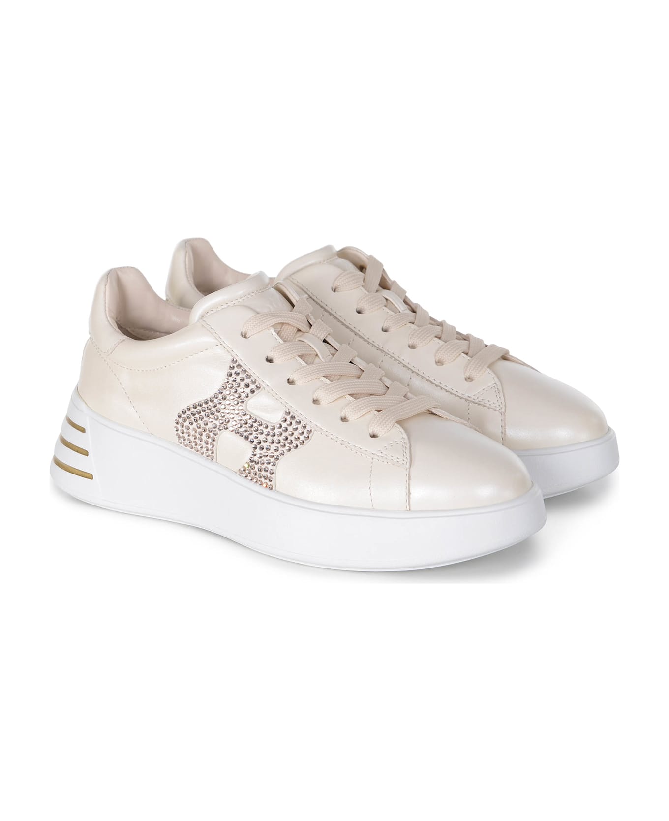 Hogan Rebel Embellished Sneakers Hogan - Beige