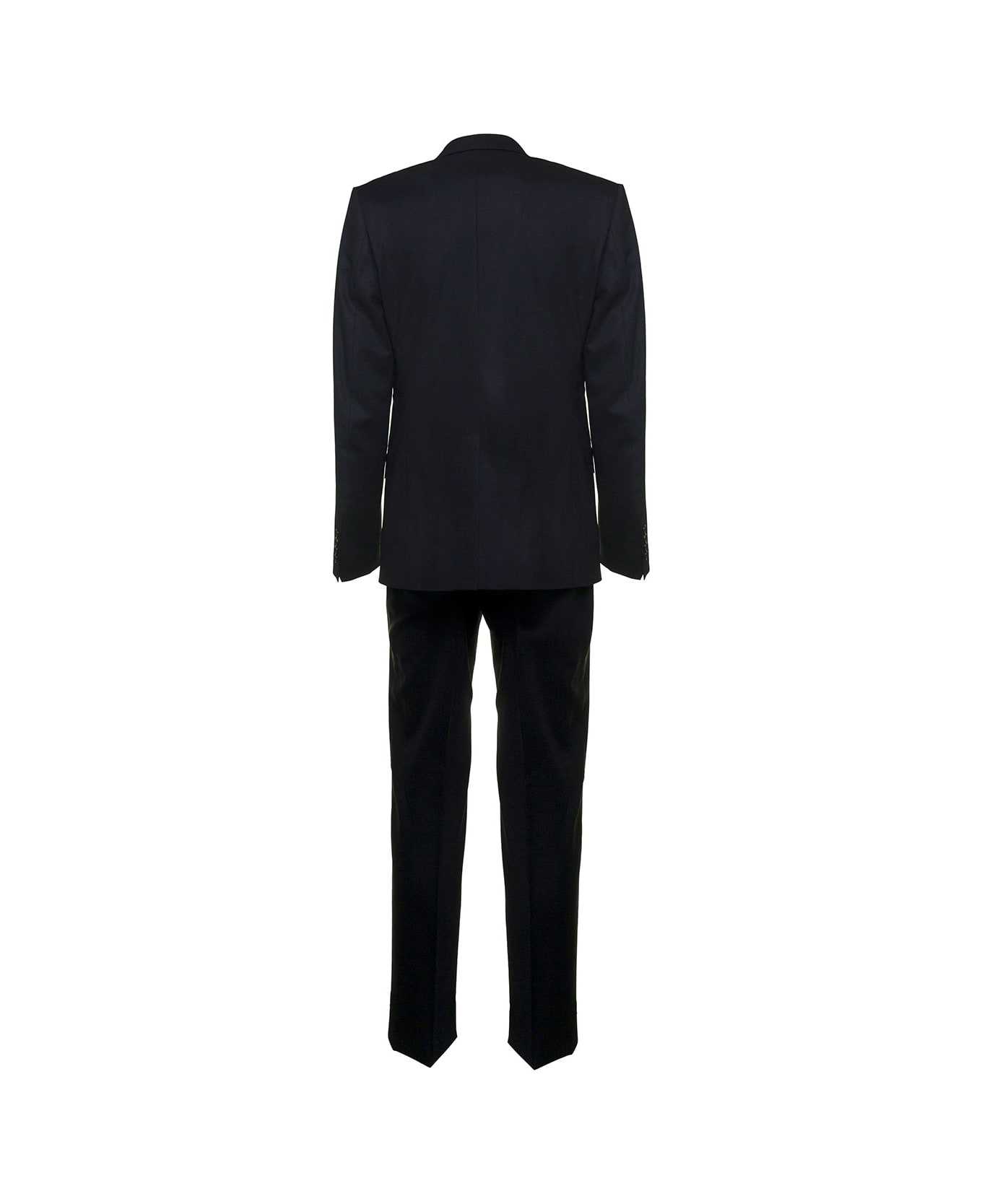 Dolce & Gabbana Man's Single-breasted  Black Wool Tailored Suit - Black