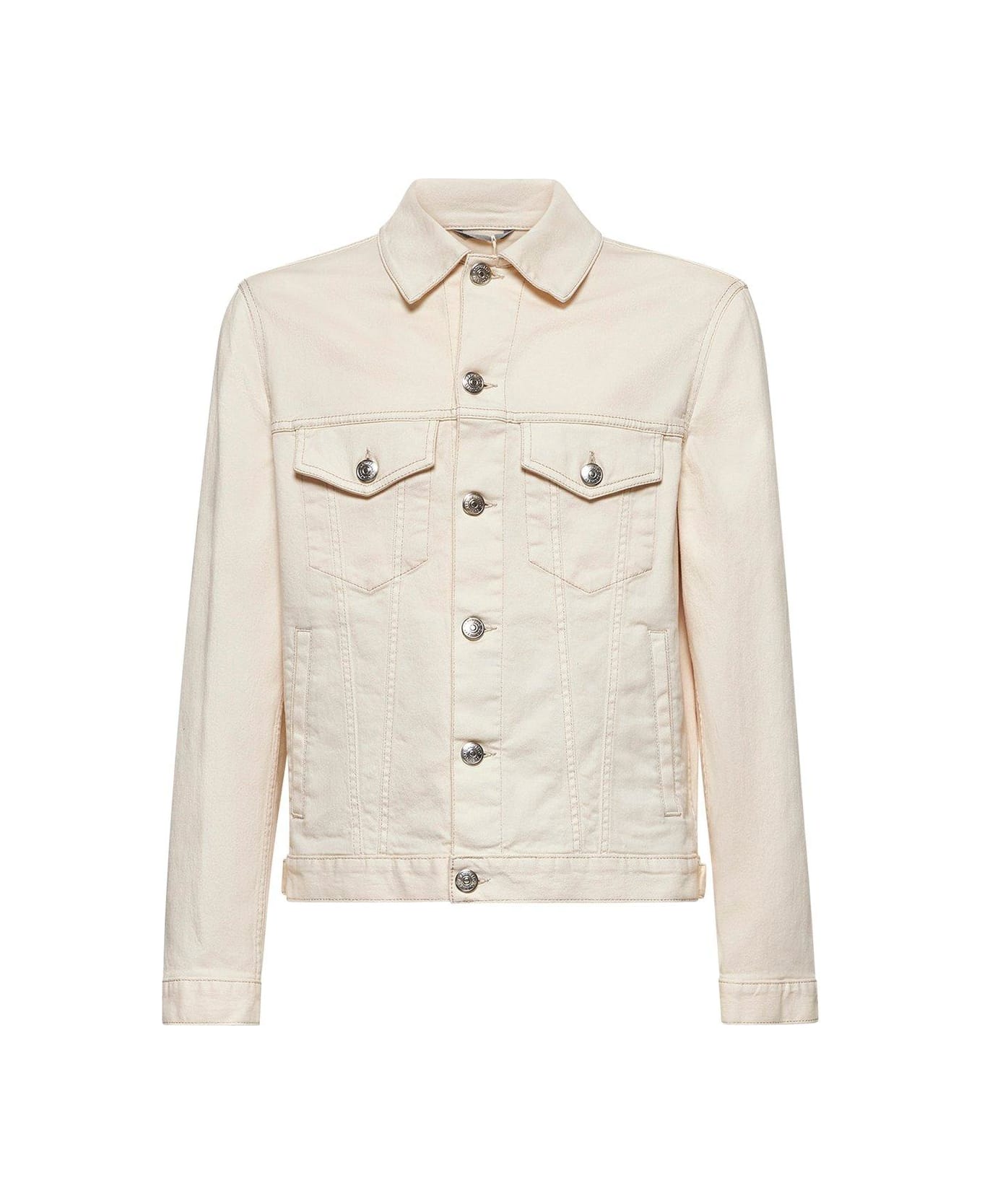 Brunello Cucinelli Long Sleeved Denim Jacket - Beige