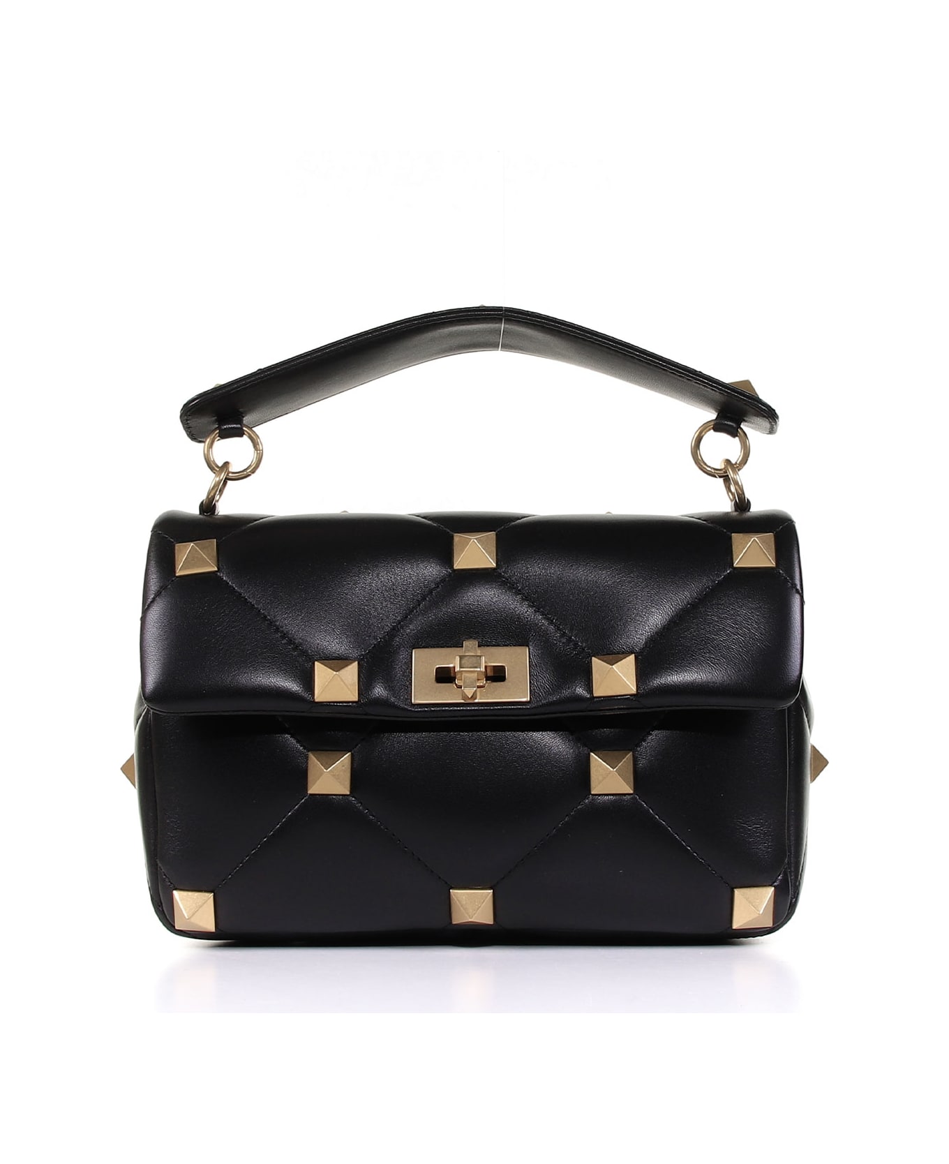Valentino Garavani Medium Roman Stud Shoulder Bag - Nero