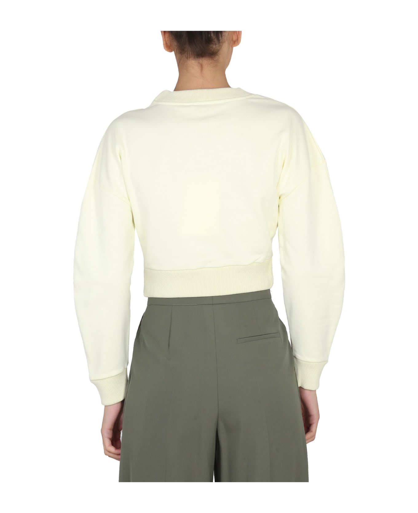 Alexander McQueen Cropped Sweatshirt - Pale Yellow