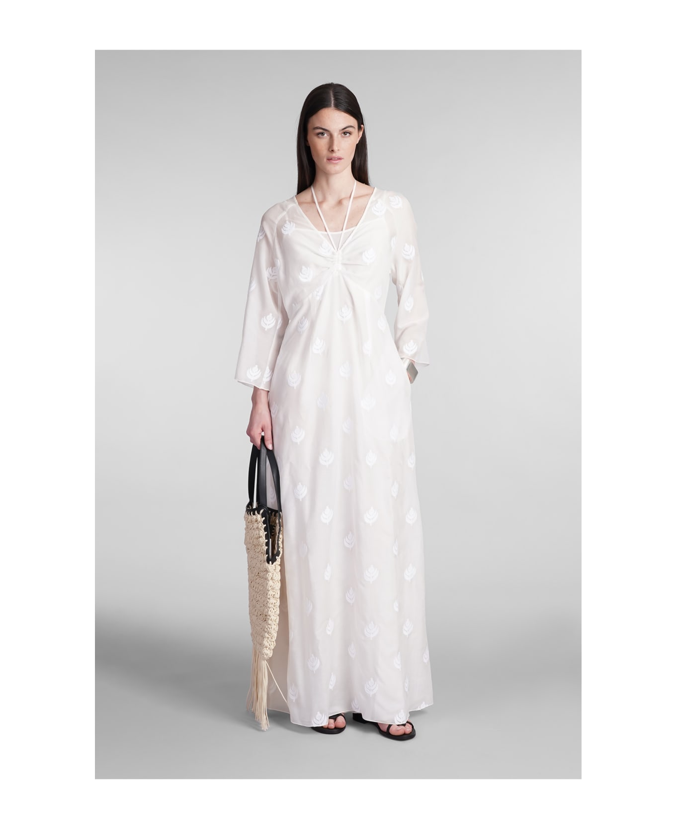 Holy Caftan Aminia Lev Dress In White Cotton - white