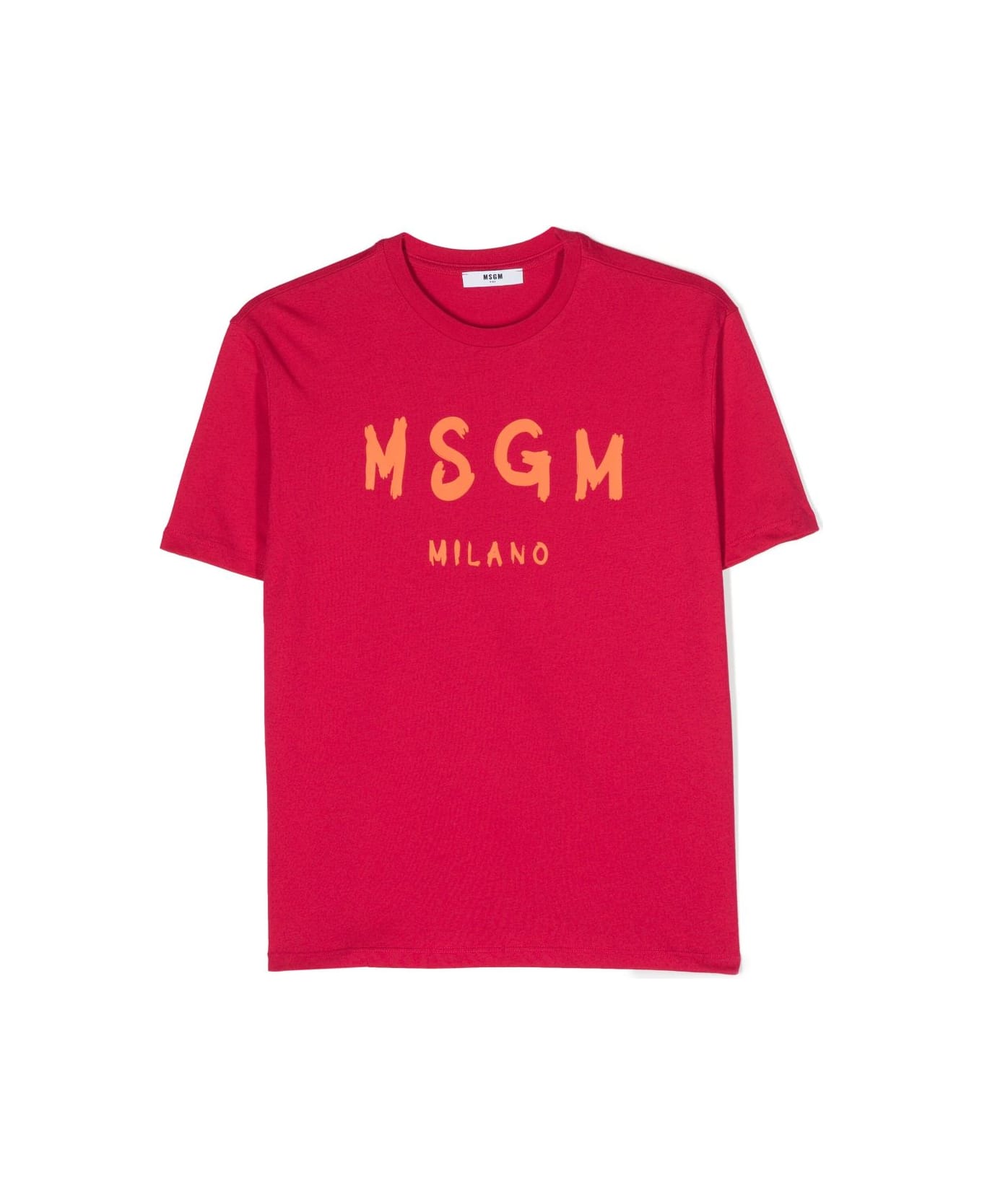 MSGM T-shirt Fucsia In Jersey Di Cotone Bambina - Fucsia