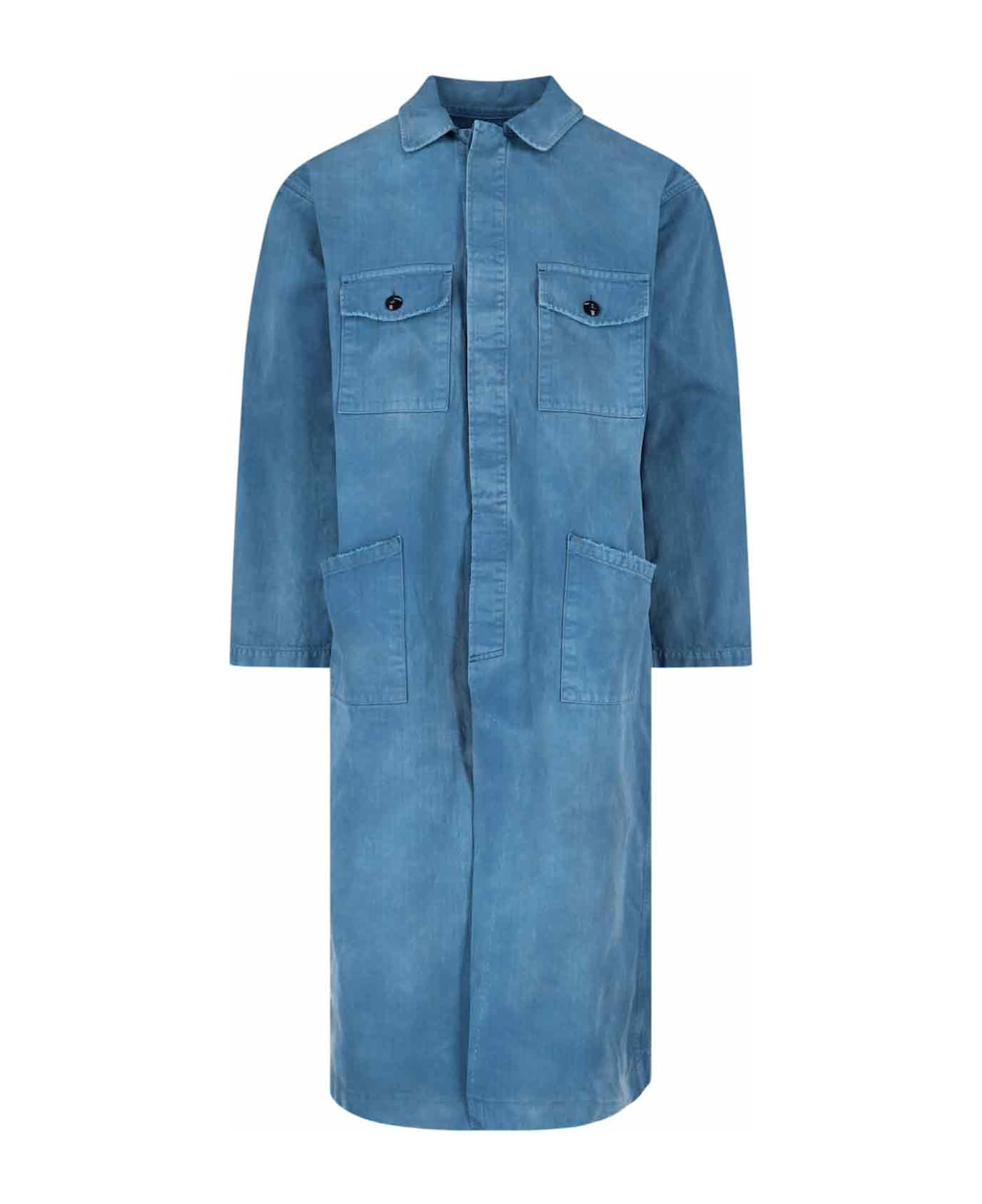 Maison Margiela Denim Trench Coat - Blue