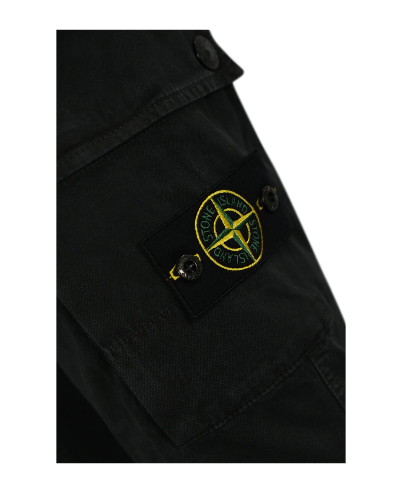 Stone Island 301l1 Cargo Trousers In Twill - Black