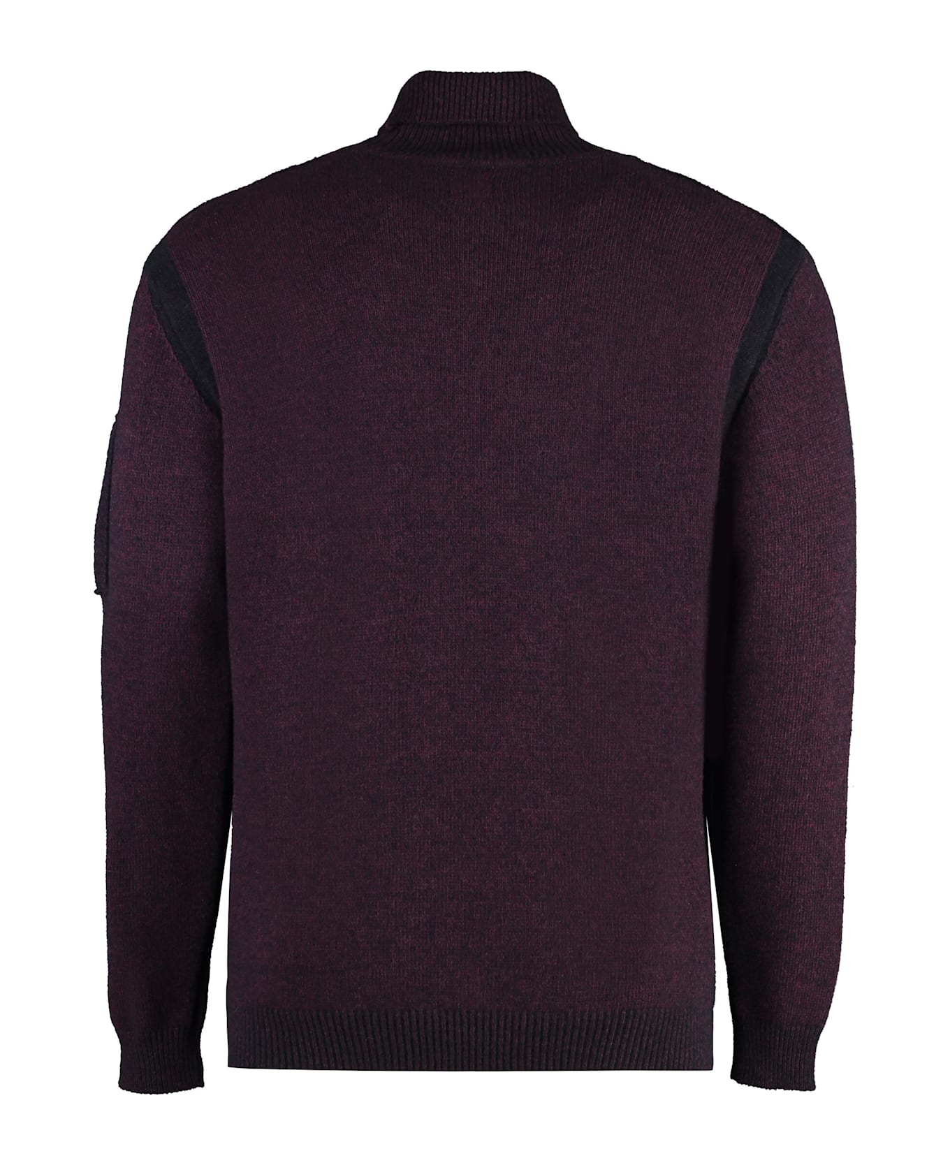 C.P. Company Long Sleeve Wool Turtleneck Sweater - Red-purple or grape
