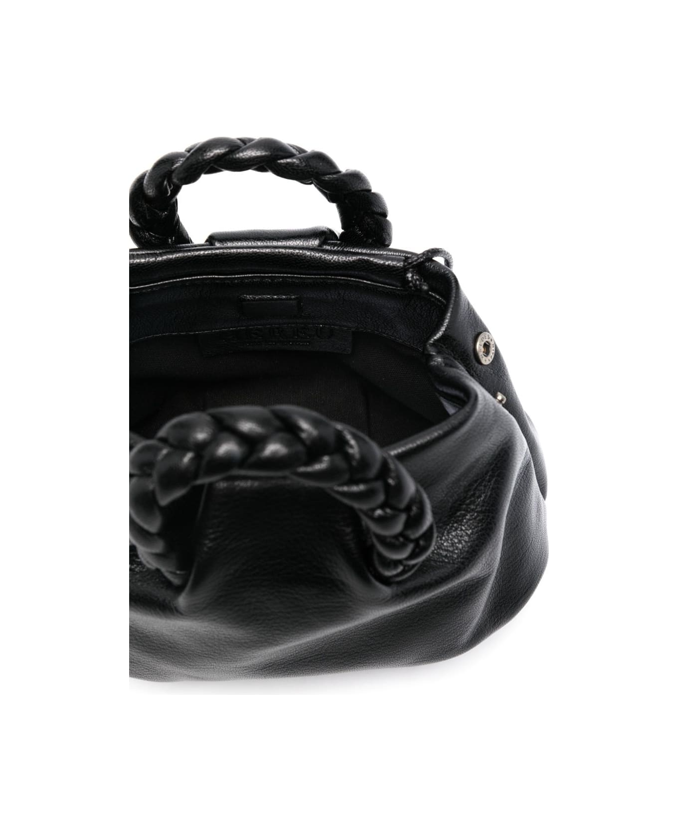 Hereu Bombon Small Leather Handbag - Black