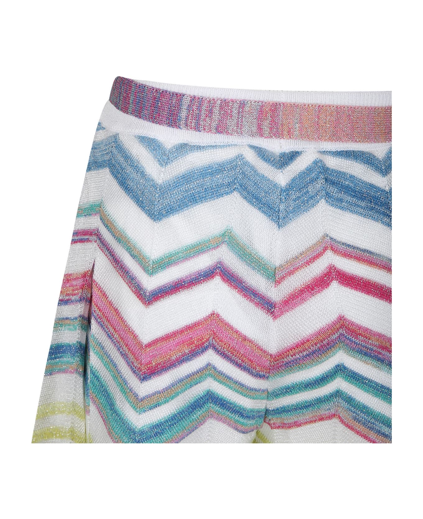 Missoni Kids Multicolor Casual Trousers For Girl With Chevron Pattern - Multicolor