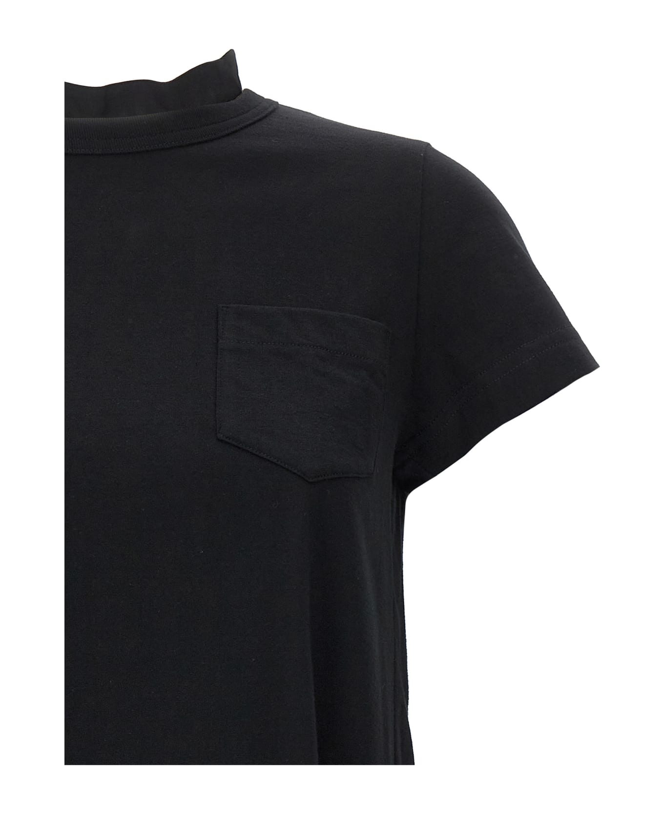 Sacai Back Pleated T-shirt - Black   Tシャツ