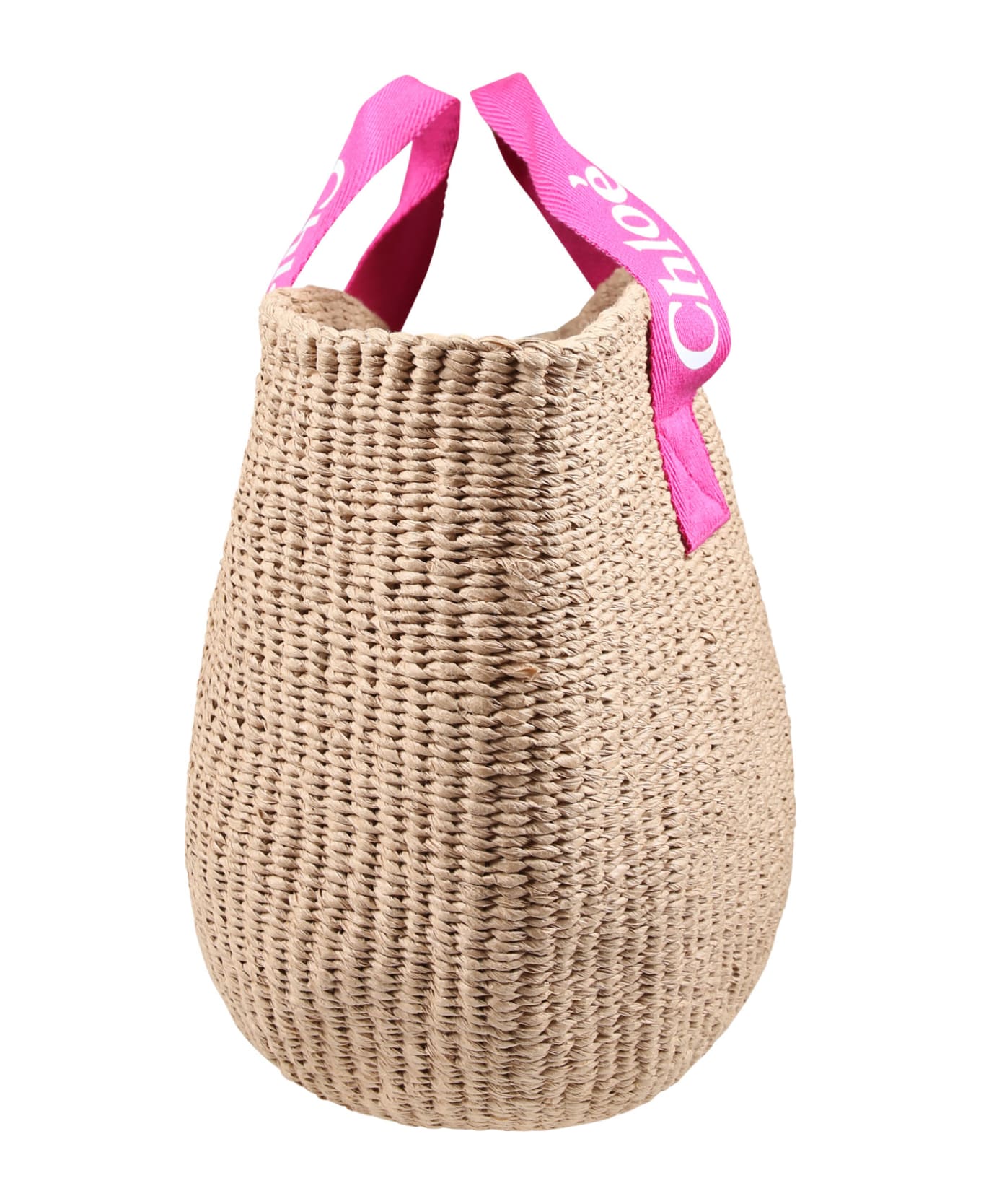 Chloé Casual Beige Straw Bag For Girl - Beige
