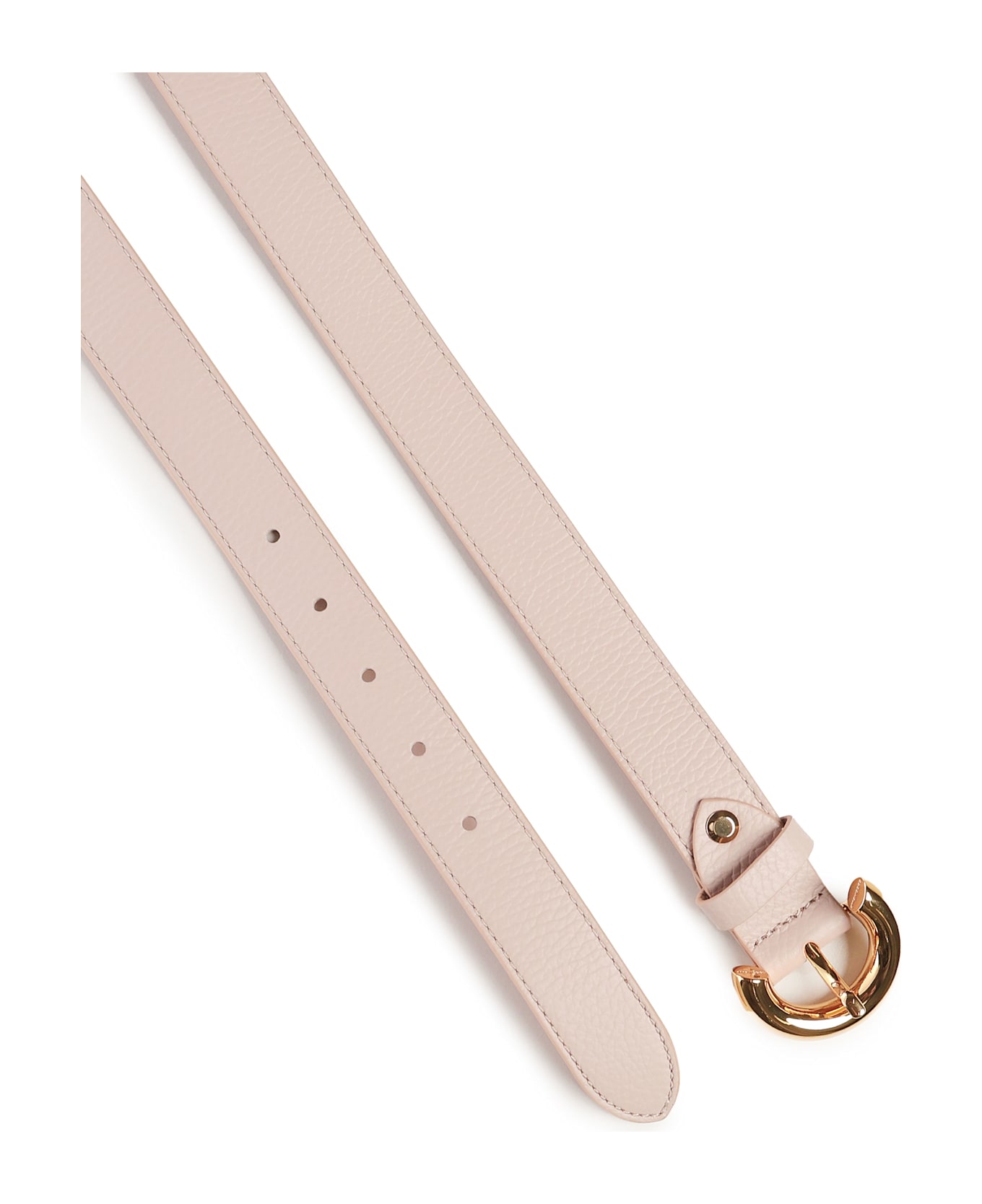 Coccinelle Leather Belt With Grain - Pink