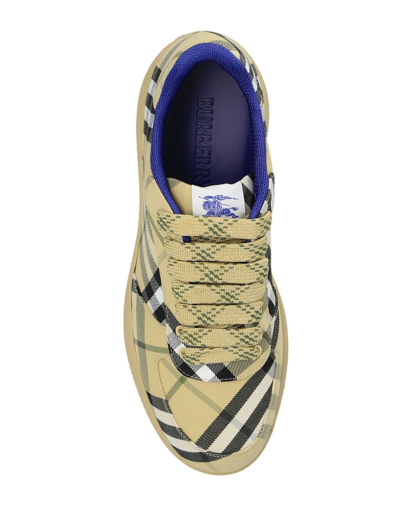 Burberry Checked Lace-up Sneakers - NEUTRALS/BLACK