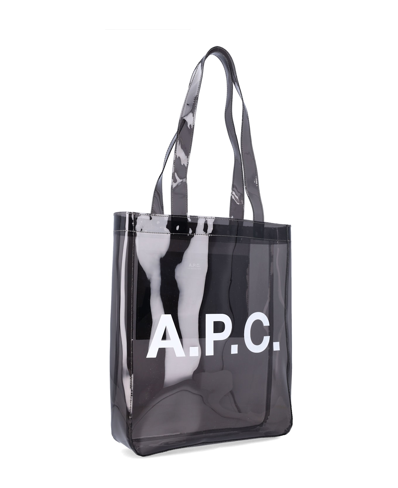 A.P.C. Lou Glossy Pvc Tote Bag - ANTHRACITE