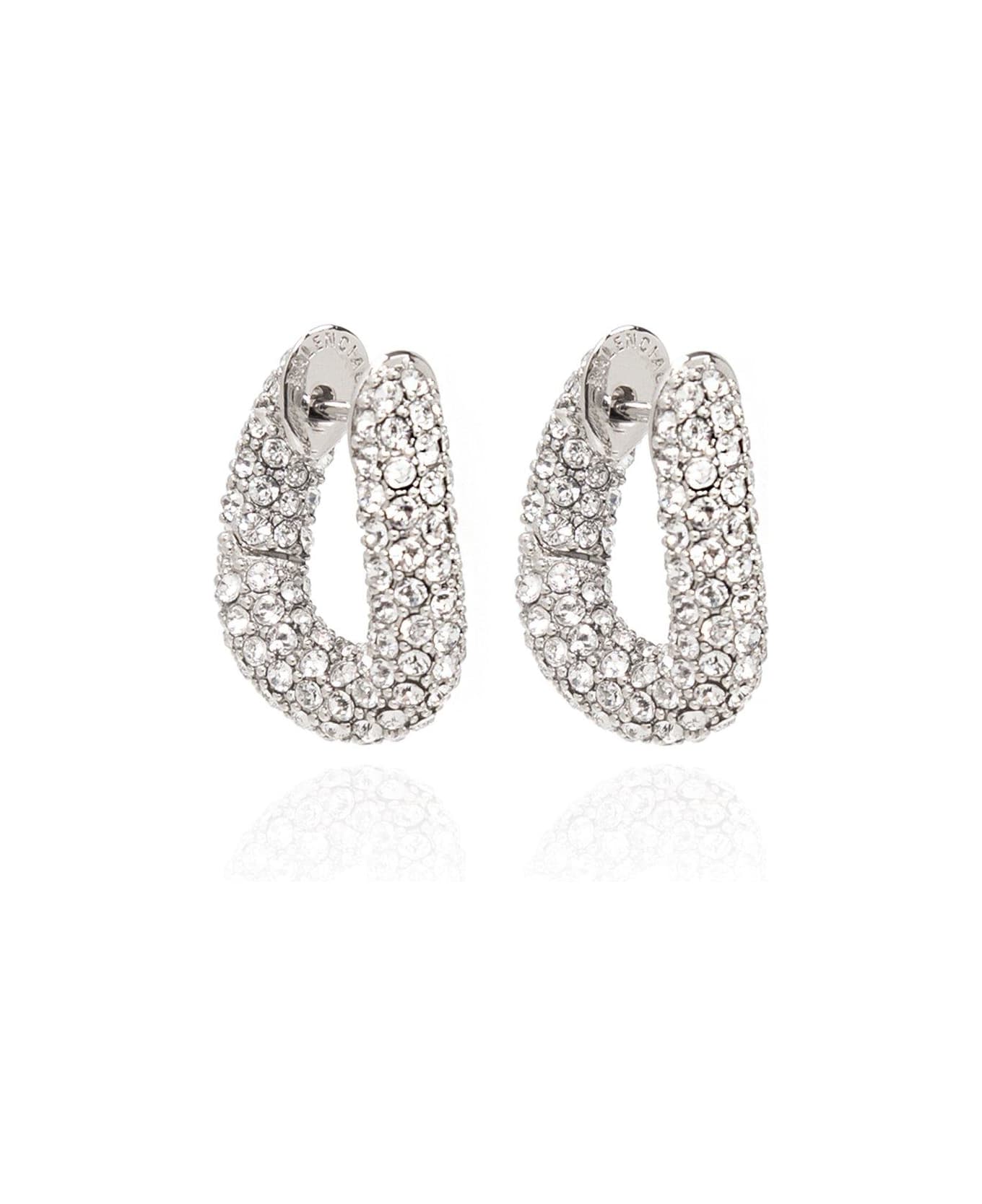 Balenciaga Loop Dot Hoop Earrings - Shiny silver/crystal