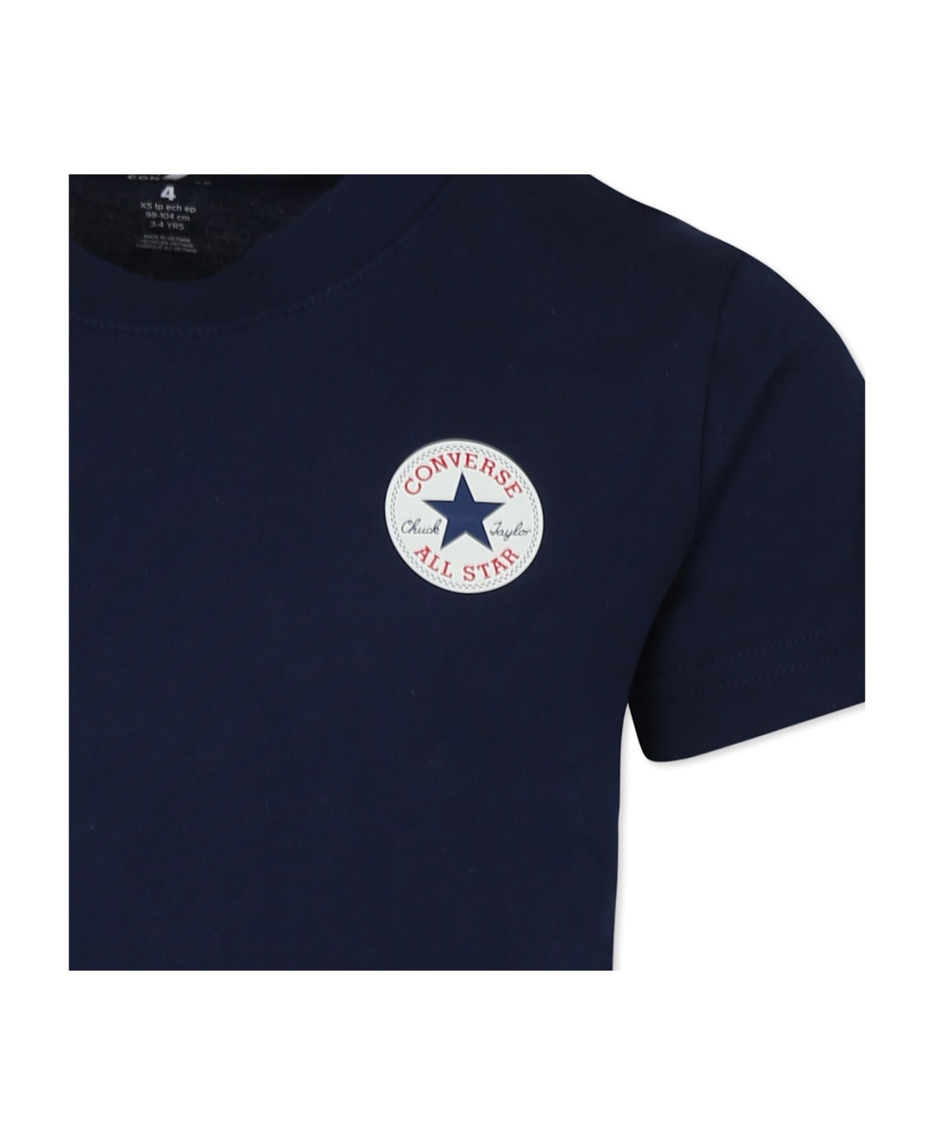 Converse Blue T-shirt For Kids With Logo - Blue