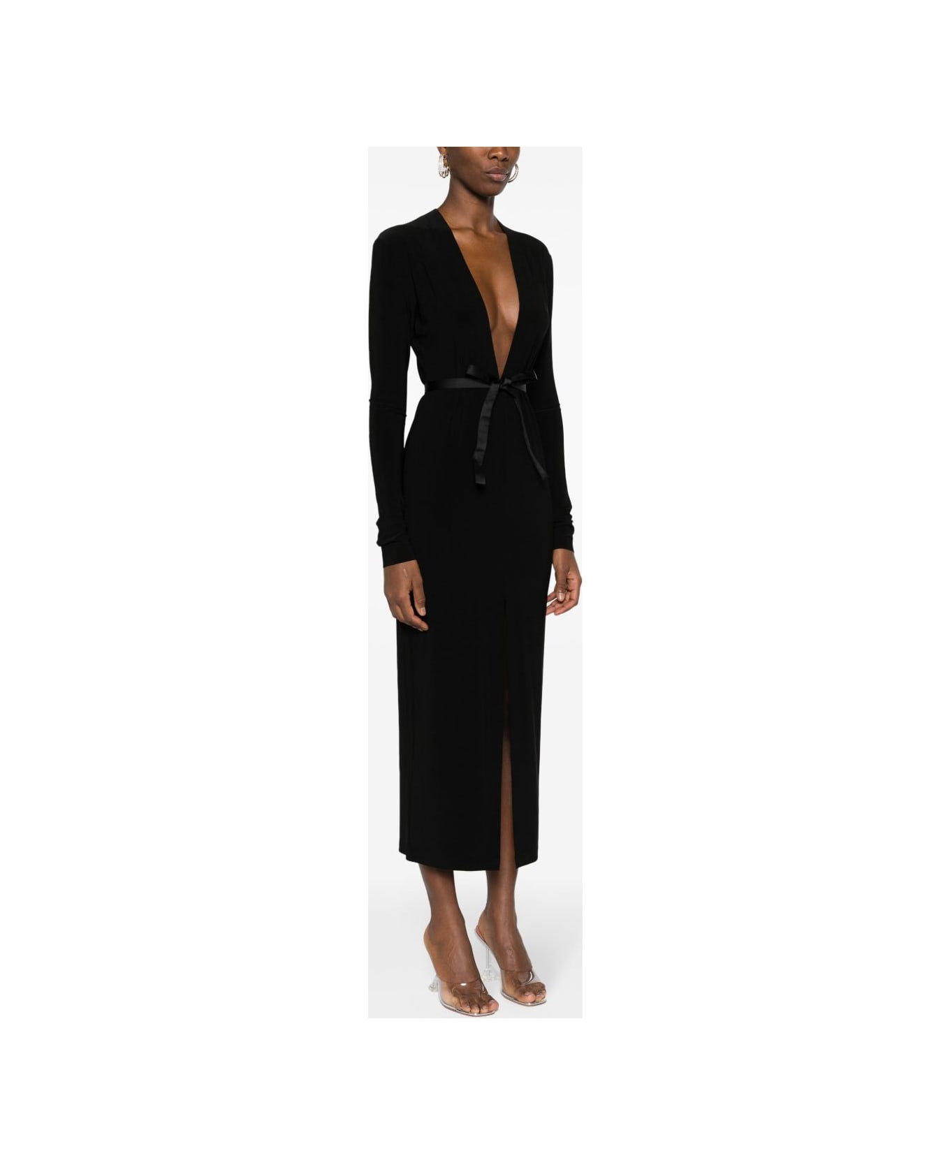 Norma Kamali V-neck Maxi Dress - Black
