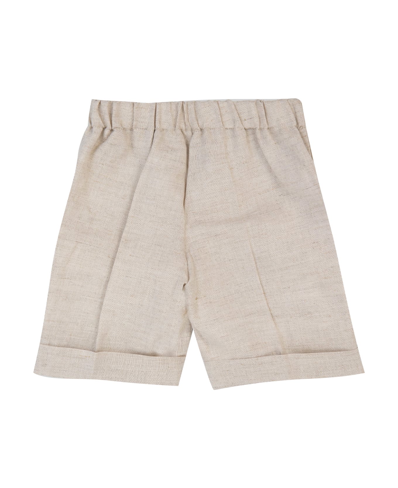 La stupenderia Linen Blend Shorts - Beige