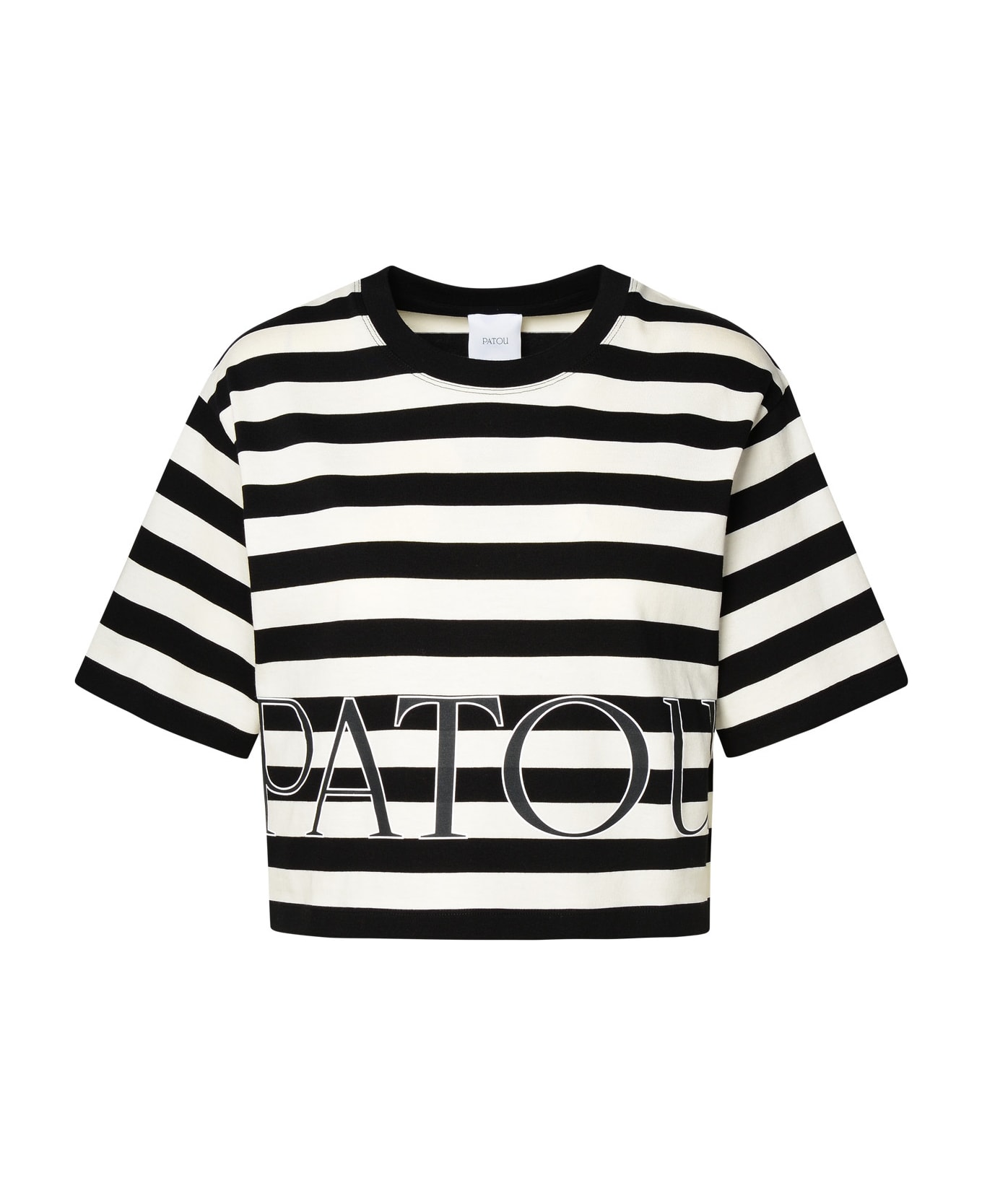 Patou Two-tone Cotton T-shirt - Nero/grigio Tシャツ