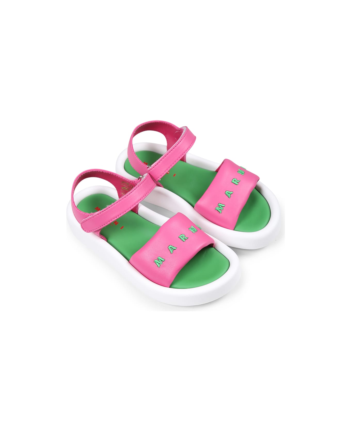 Marni Fuchsia Sandals Pour Fille Avec Logo - Fuchsia