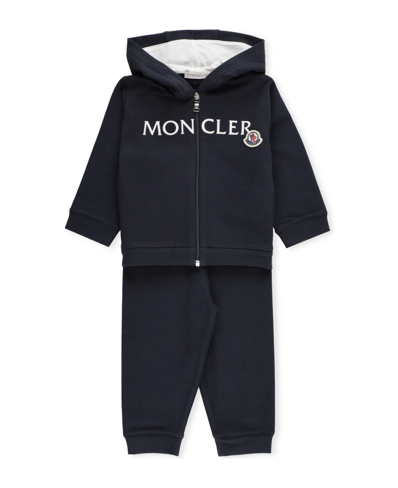 Moncler Two Pieces Suit With Logo - Blue