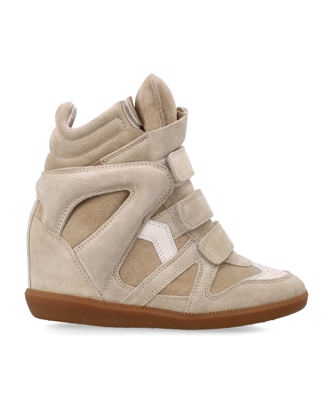 Isabel Marant Bekett Suede Leather Wedge Sneakers - DEEP BEIGE SAND