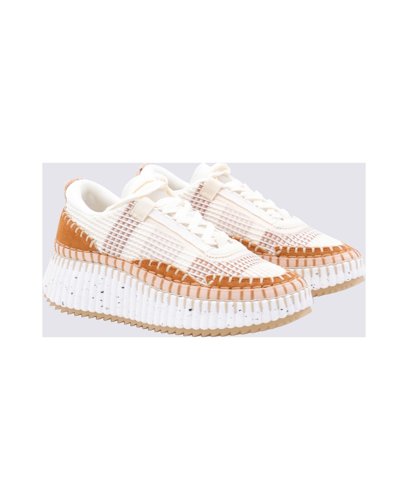 Chloé Brown Nama Sneakers - NATURAL BROWN