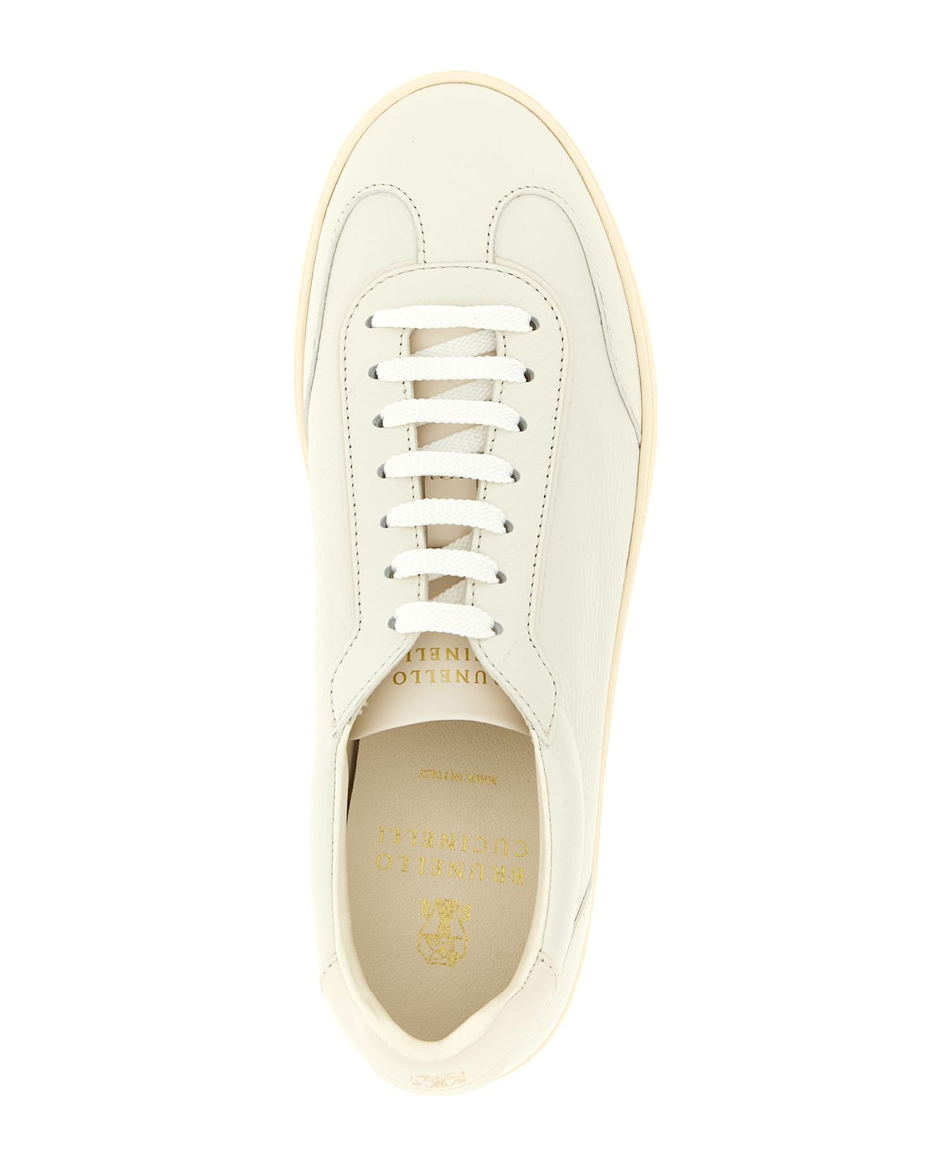 Brunello Cucinelli Deer Leather Sneakers - White