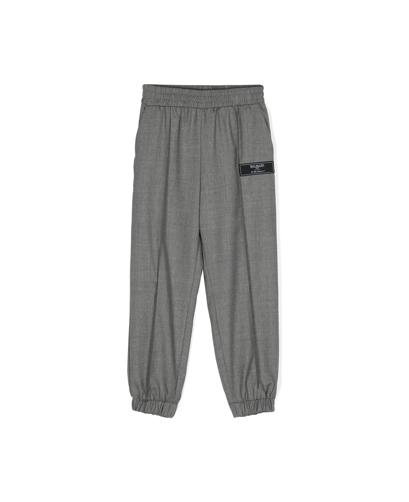 Balmain Pants With Logo - Grey