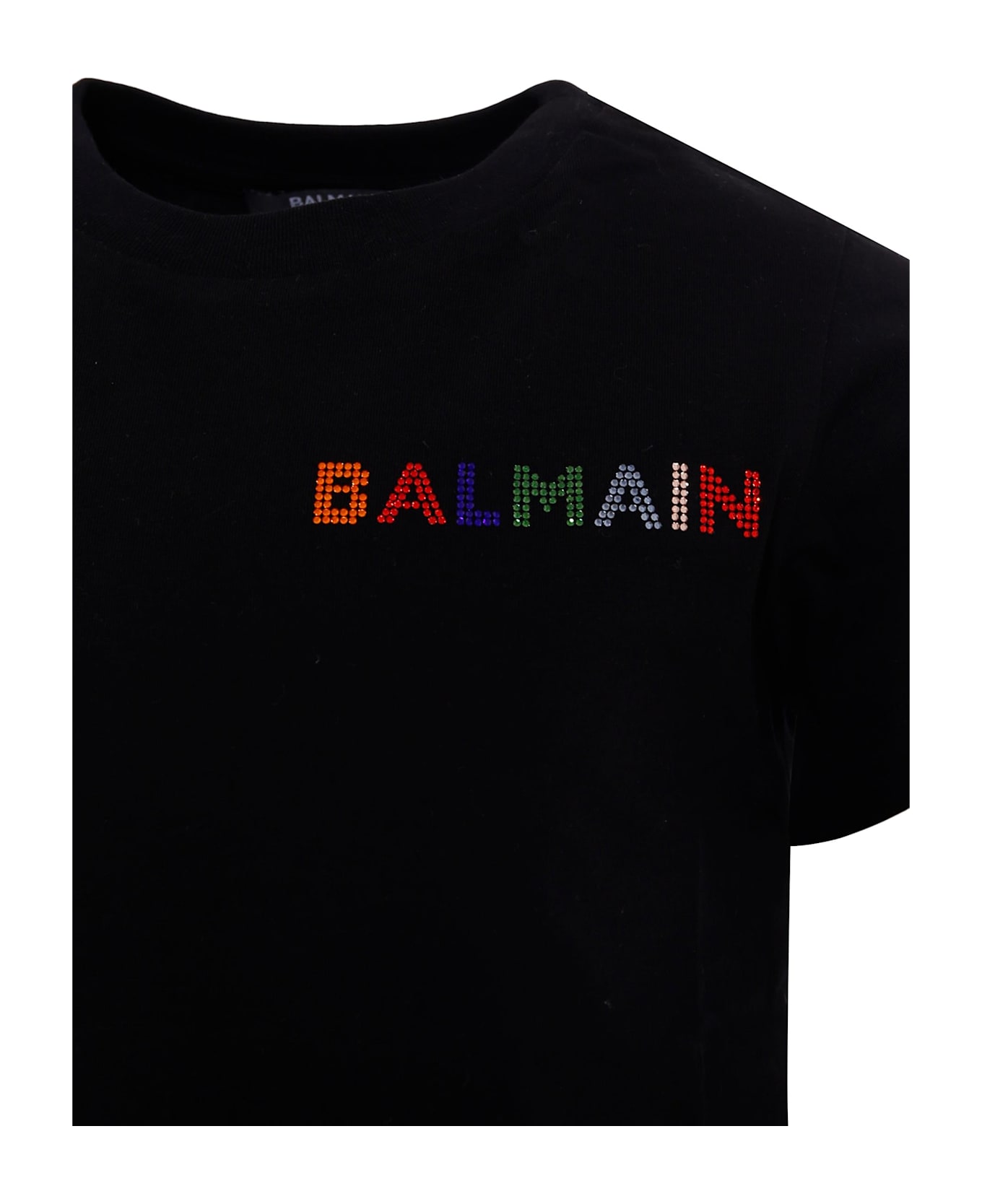 Balmain Black T-shirt For Girl With Logo - Black