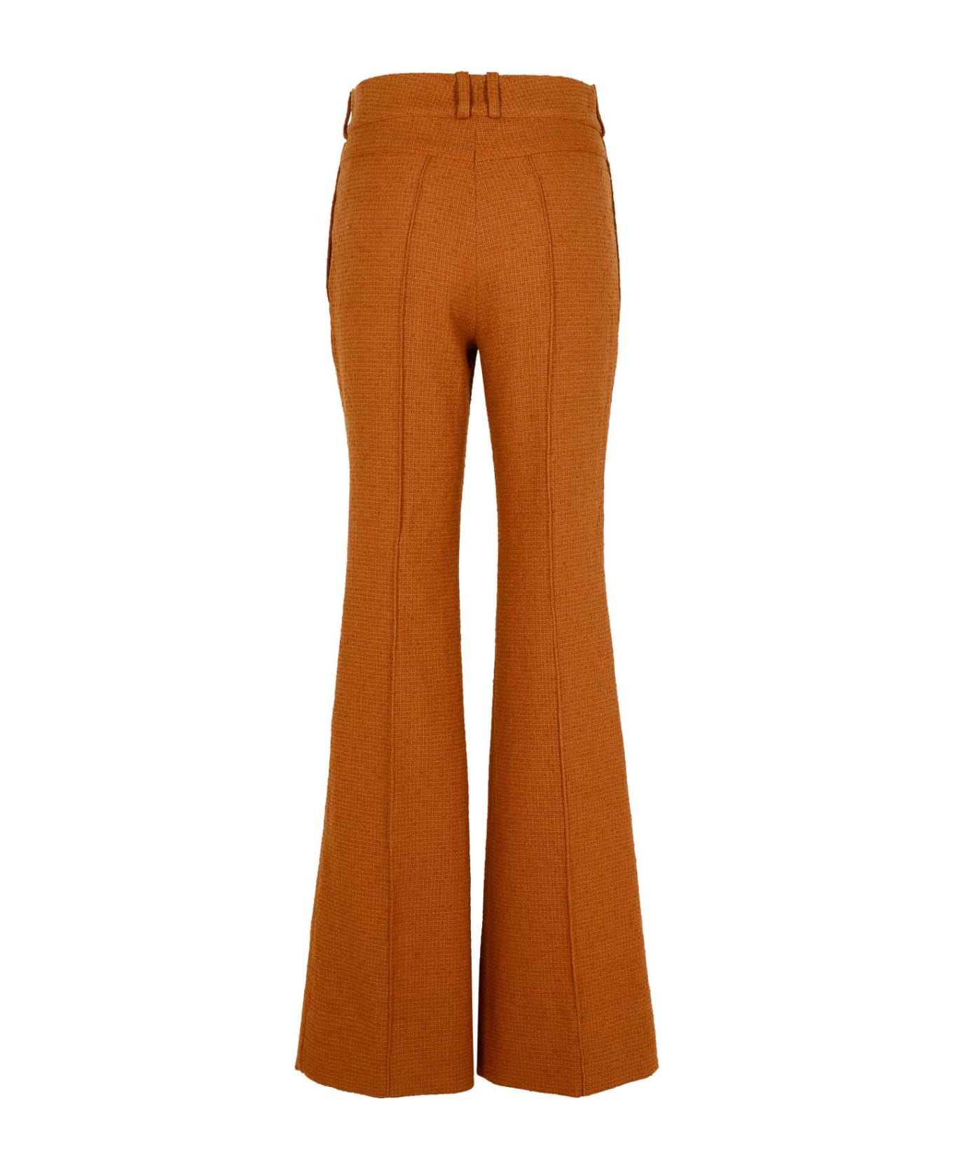 Patou Brown Wool Blend Flare Pants - Brown