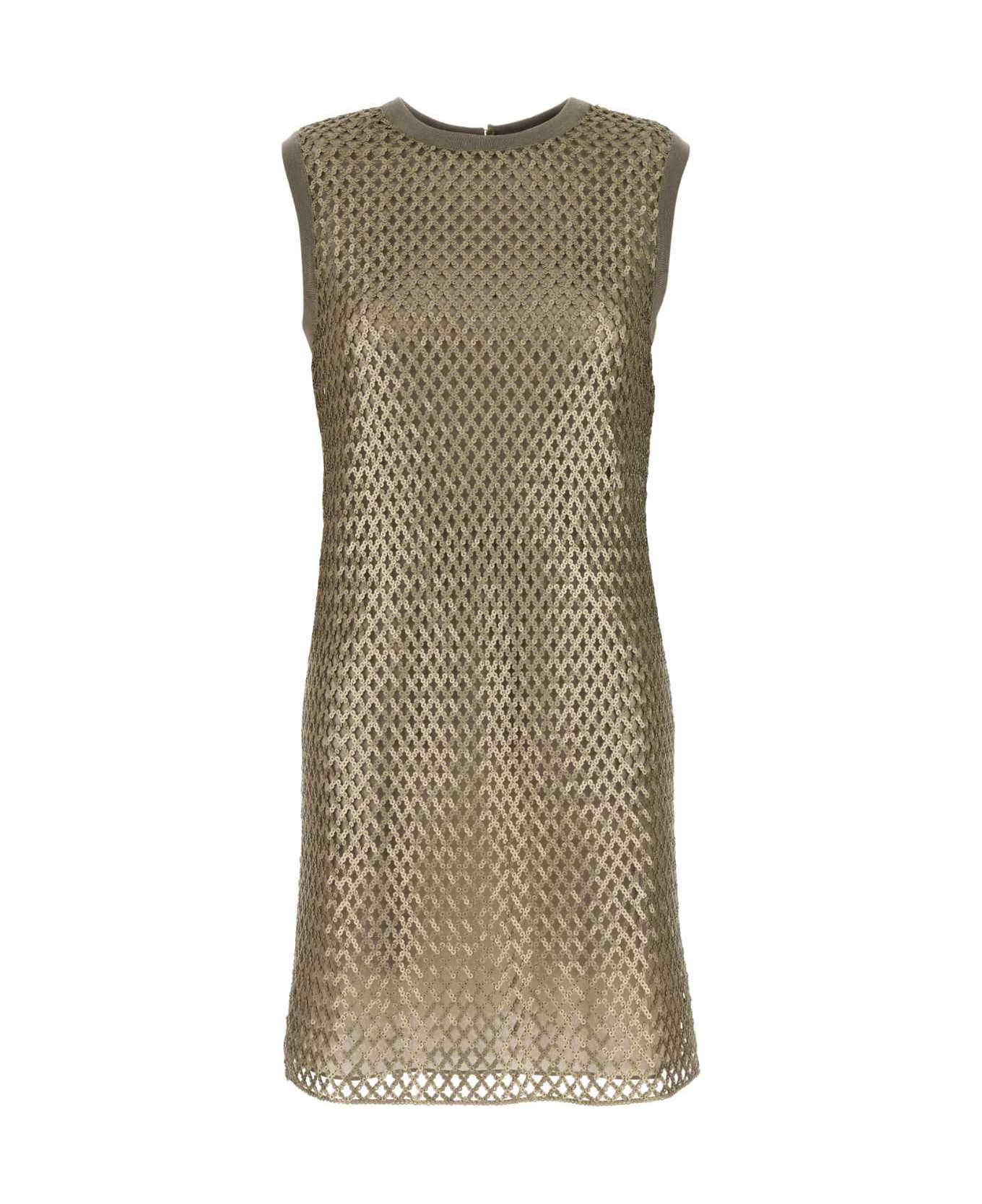 Fendi Embellished Mesh Dress - GREY