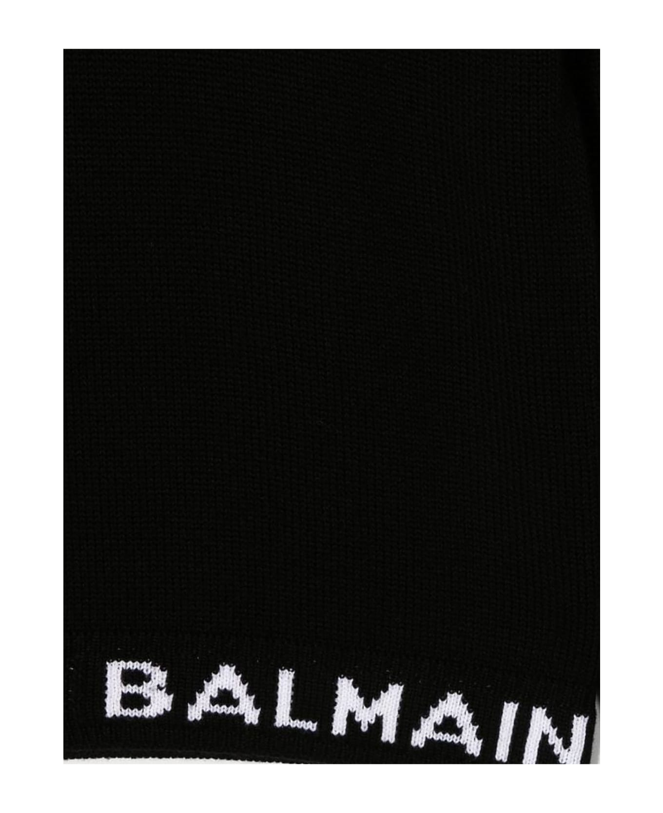 Balmain Black Cotton Jumper - Nero
