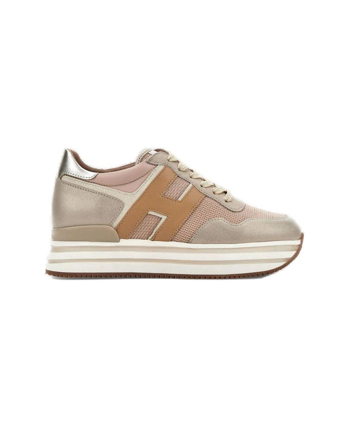 Hogan Panelled Lace-up Sneakers - Vai Rosa ウェッジシューズ