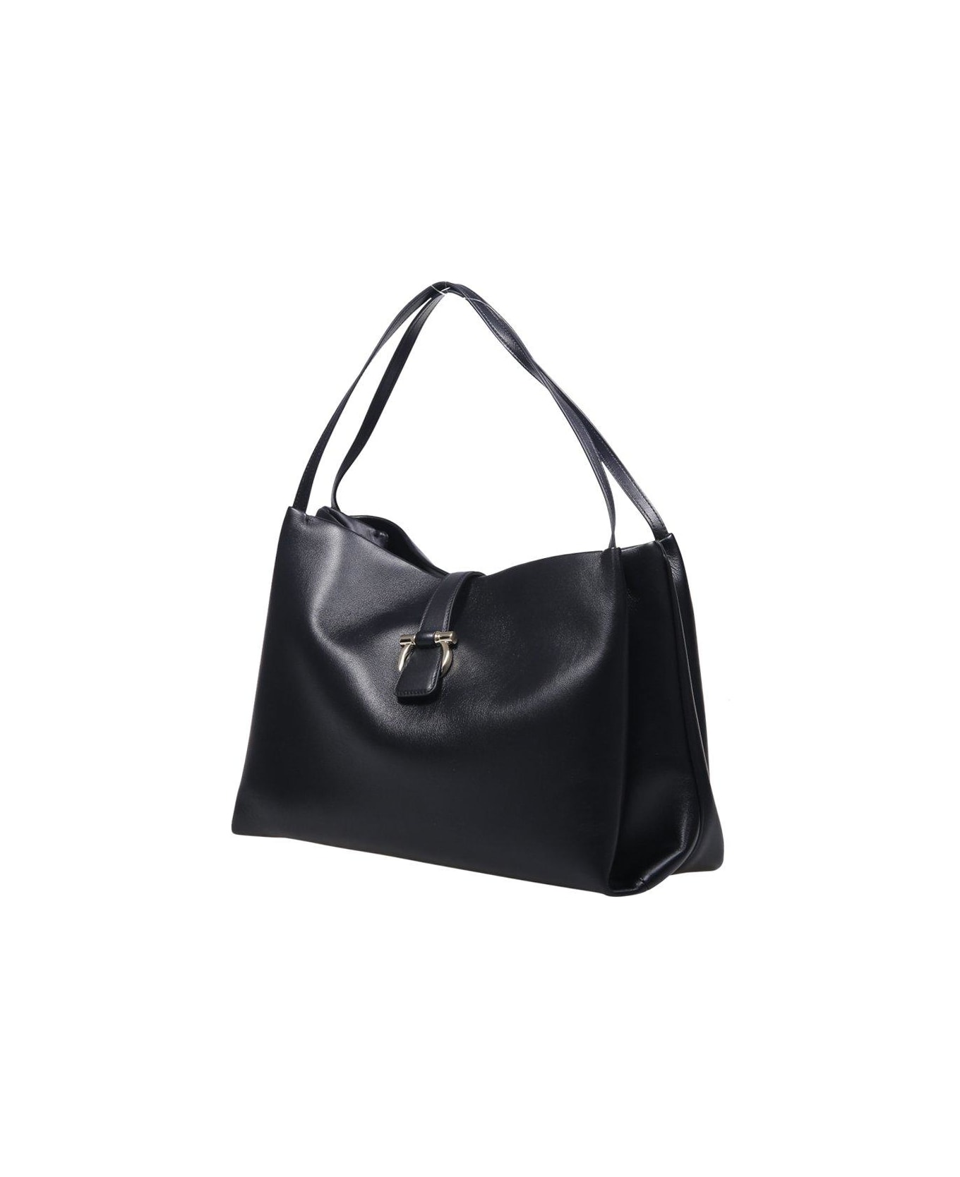 Ferragamo Logo Printed Tote Bag - BLACK
