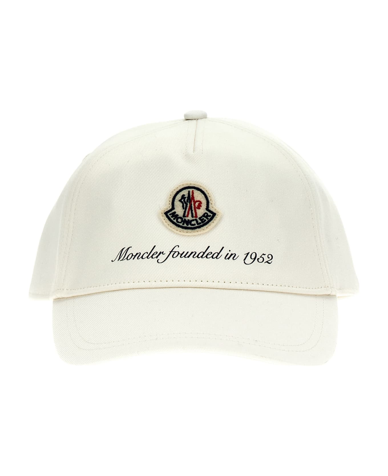 Moncler Logo Patch Cap - White 帽子