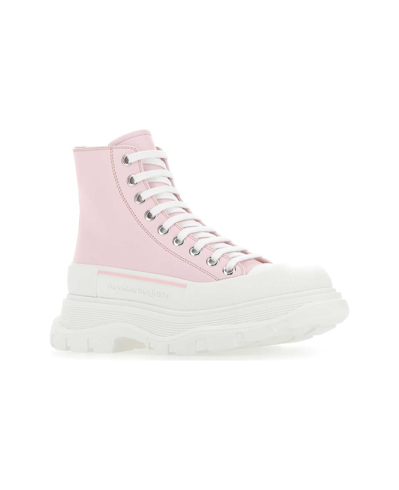 Alexander McQueen Pastel Pink Leather Tread Slick Sneakers - 5805