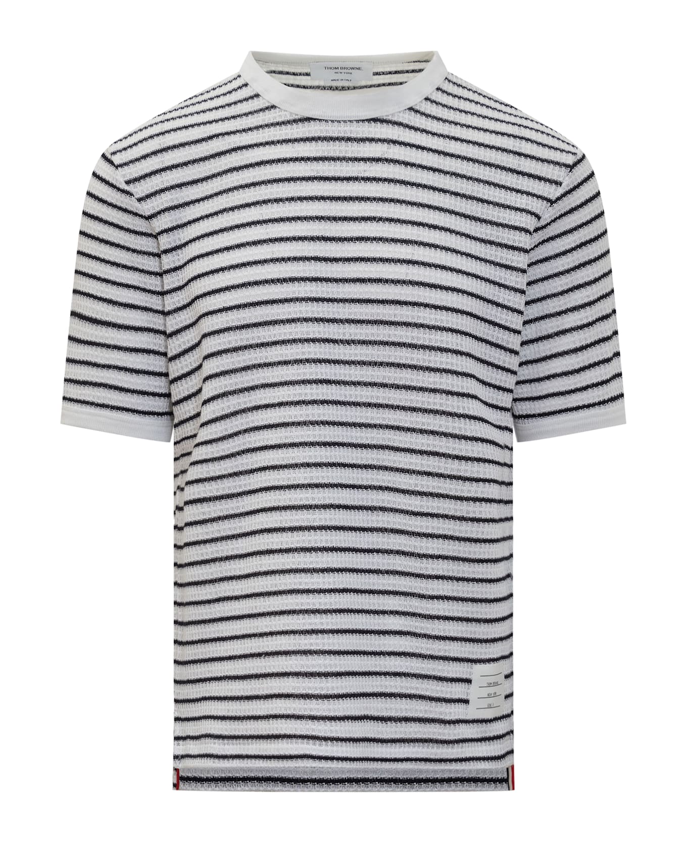 Thom Browne Embroidered Cotton T-shirt - NAVY