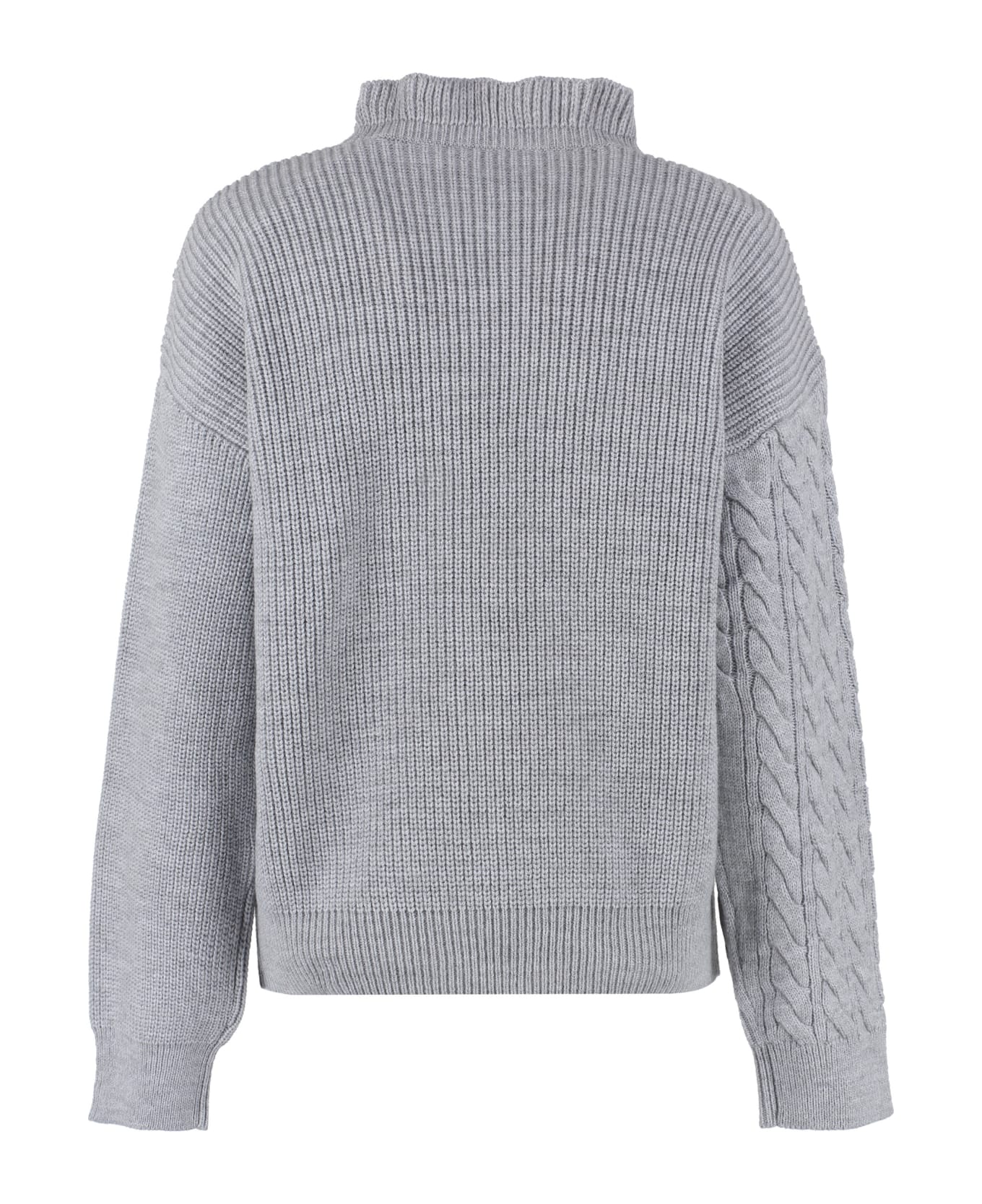 MSGM Frilled Wool-blend Sweater - grey