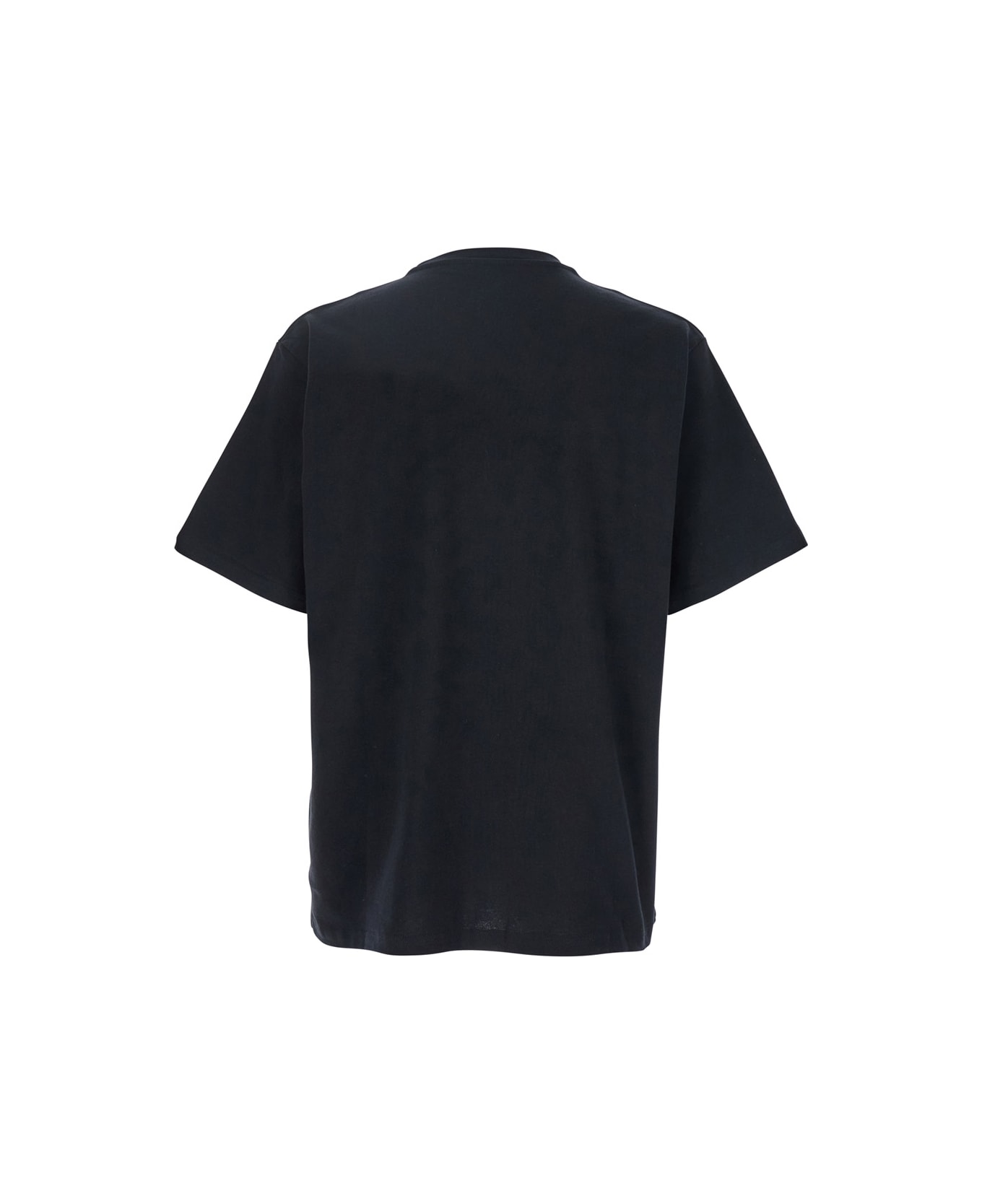 J.W. Anderson Black Crewneck T-shirt With Logo Embroidery On The Front In Cotton Man - Black