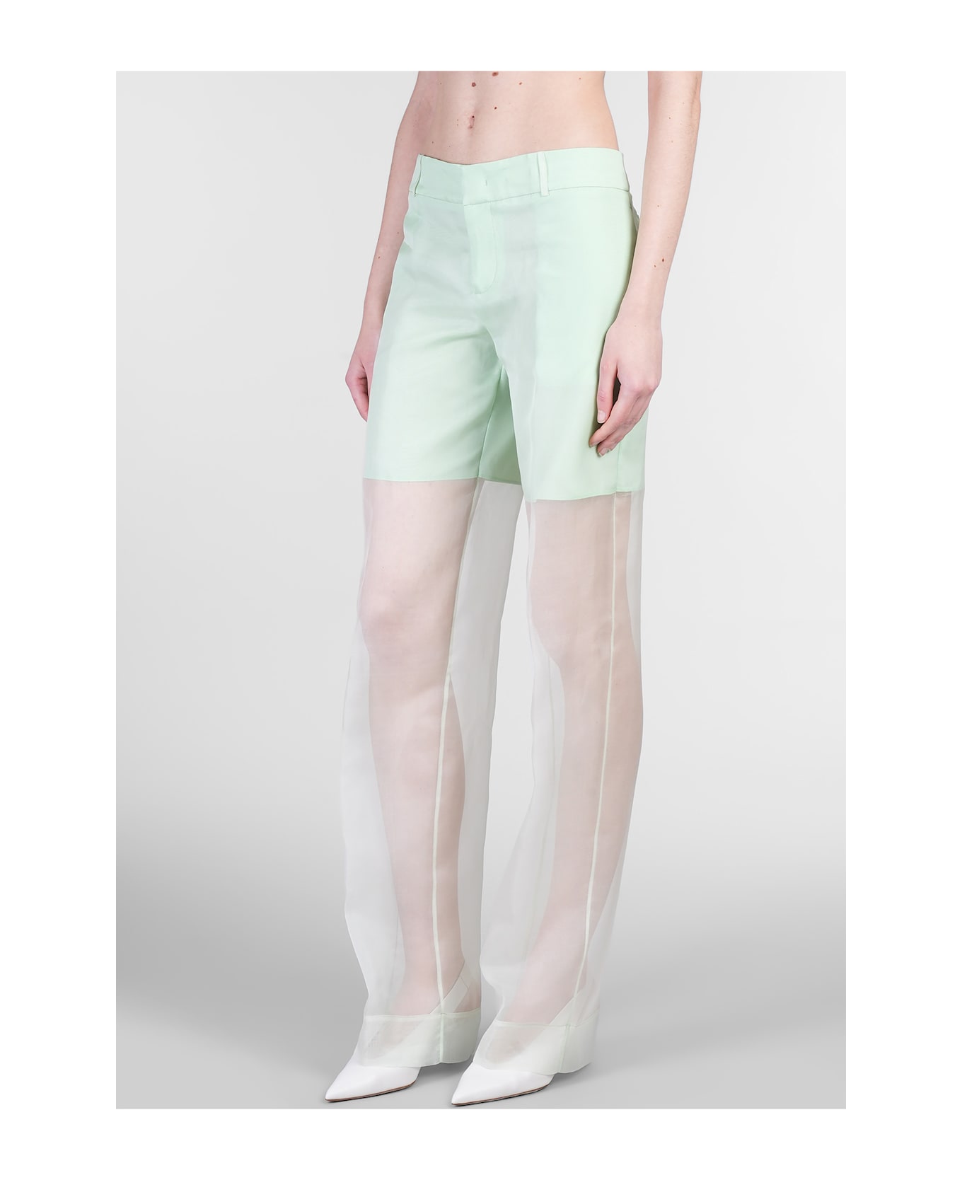 Del Core Pants In Green Silk - green