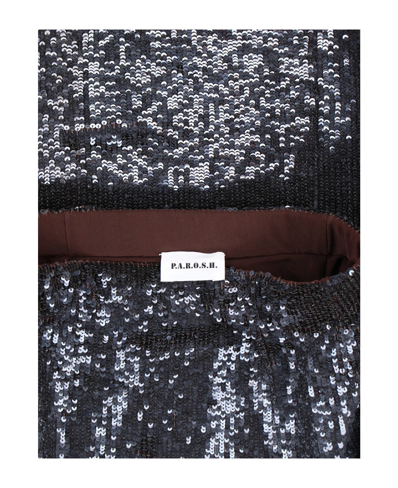 Parosh Sequin Midi Skirt - Brown