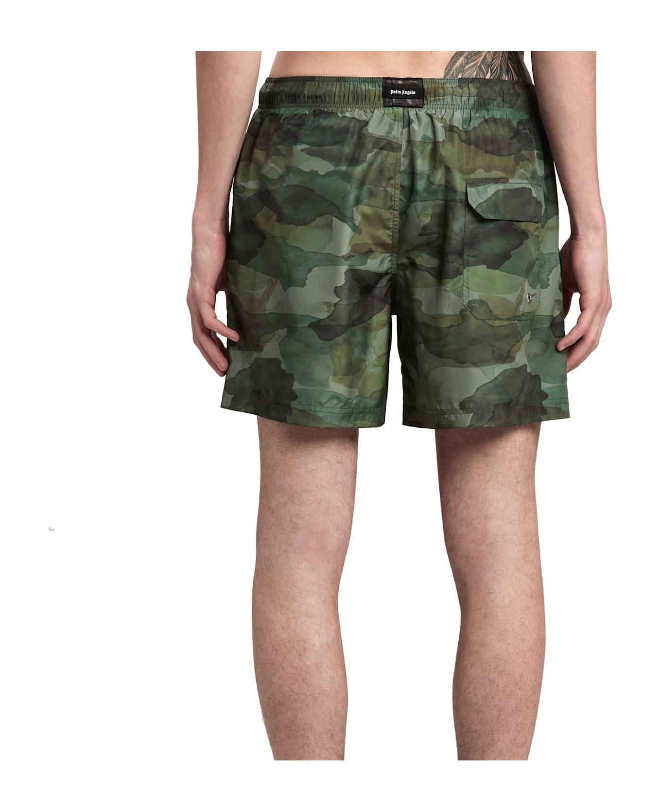 Palm Angels Camouflage Swim Shorts - Green