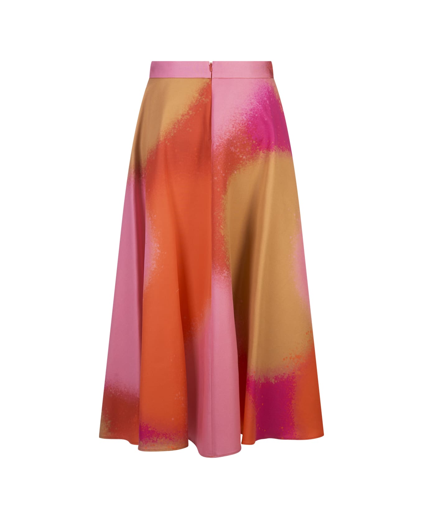 Gianluca Capannolo Printed Orange Silk Midi Skirt - Orange スカート
