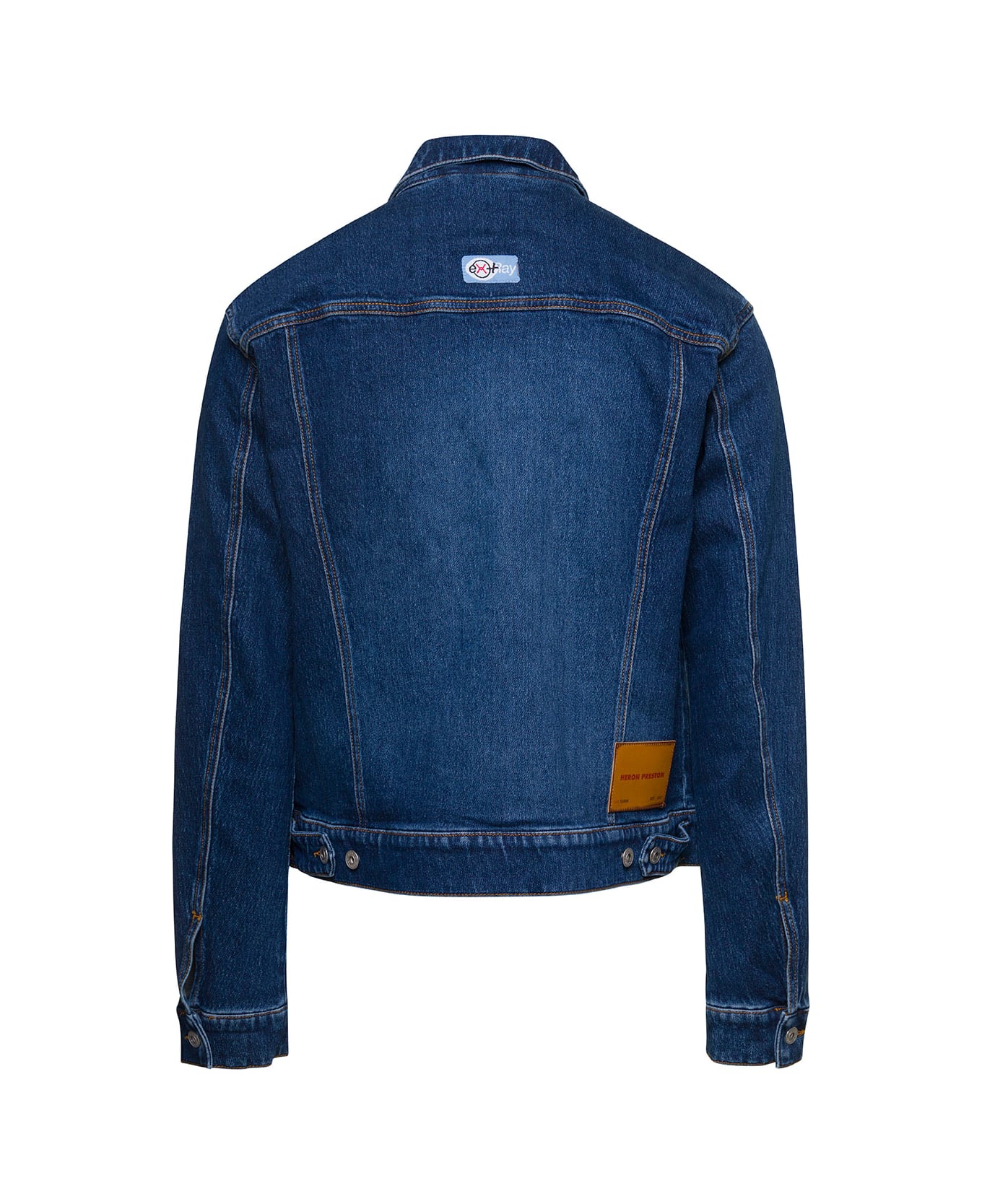 HERON PRESTON Blue Ex-ray Denim Jacket In Cotton Blend Man - Blu