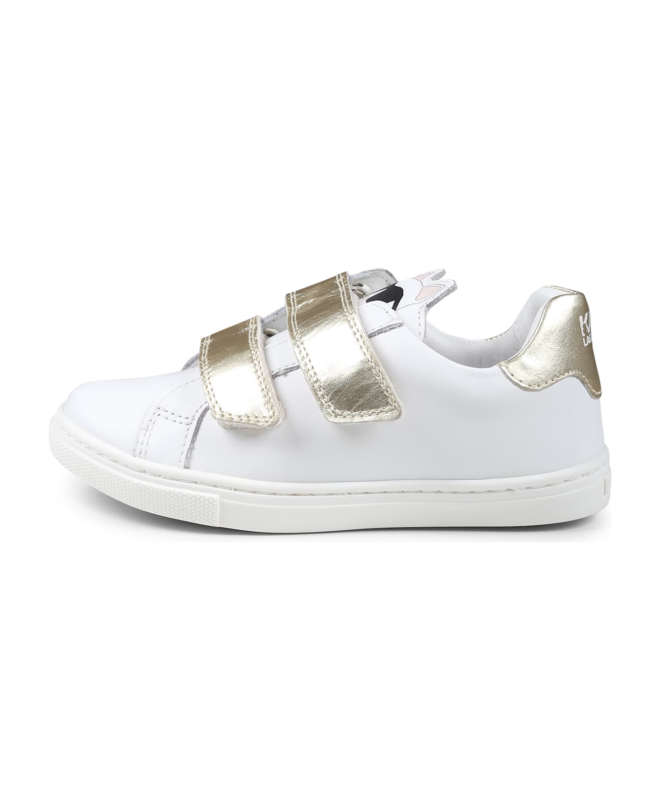 Karl Lagerfeld Kids White Sneakers For Girl With Choupette - White