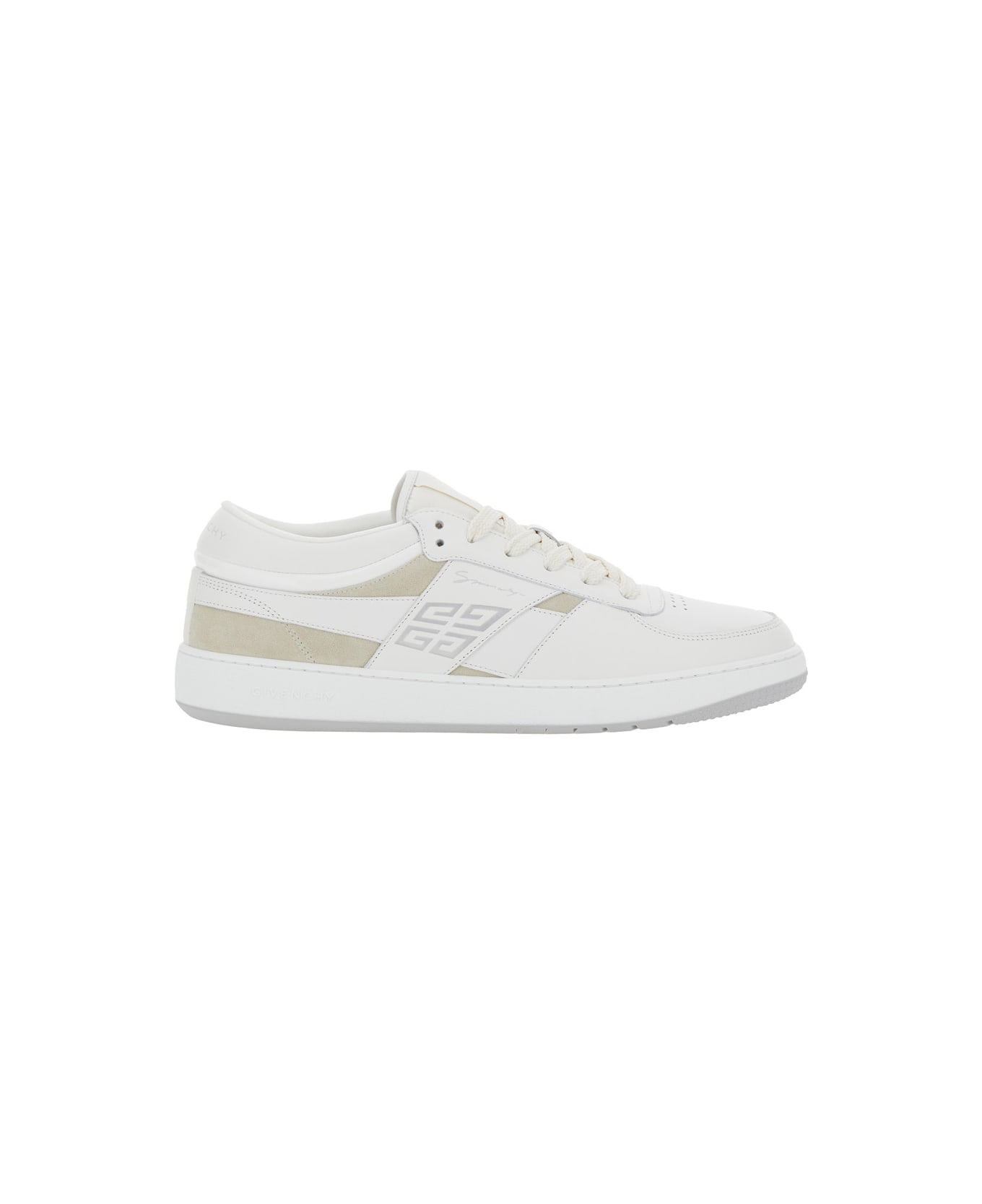 Givenchy 'g Move' White Low Top Sneakers With Logo Detail On The Side In Leather Man - White
