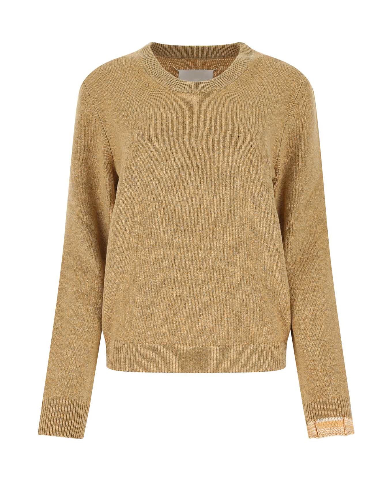 Maison Margiela Melange Mustard Wool Blend Sweater - 153F