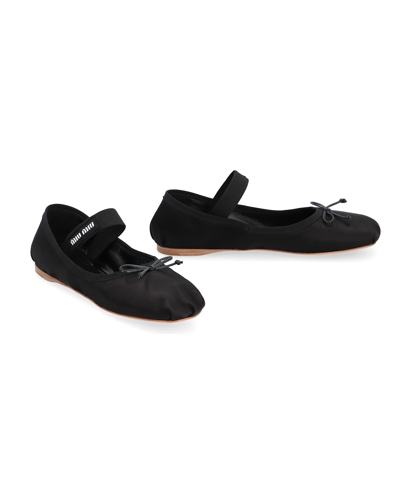 Miu Miu Satin Ballet Flats - black