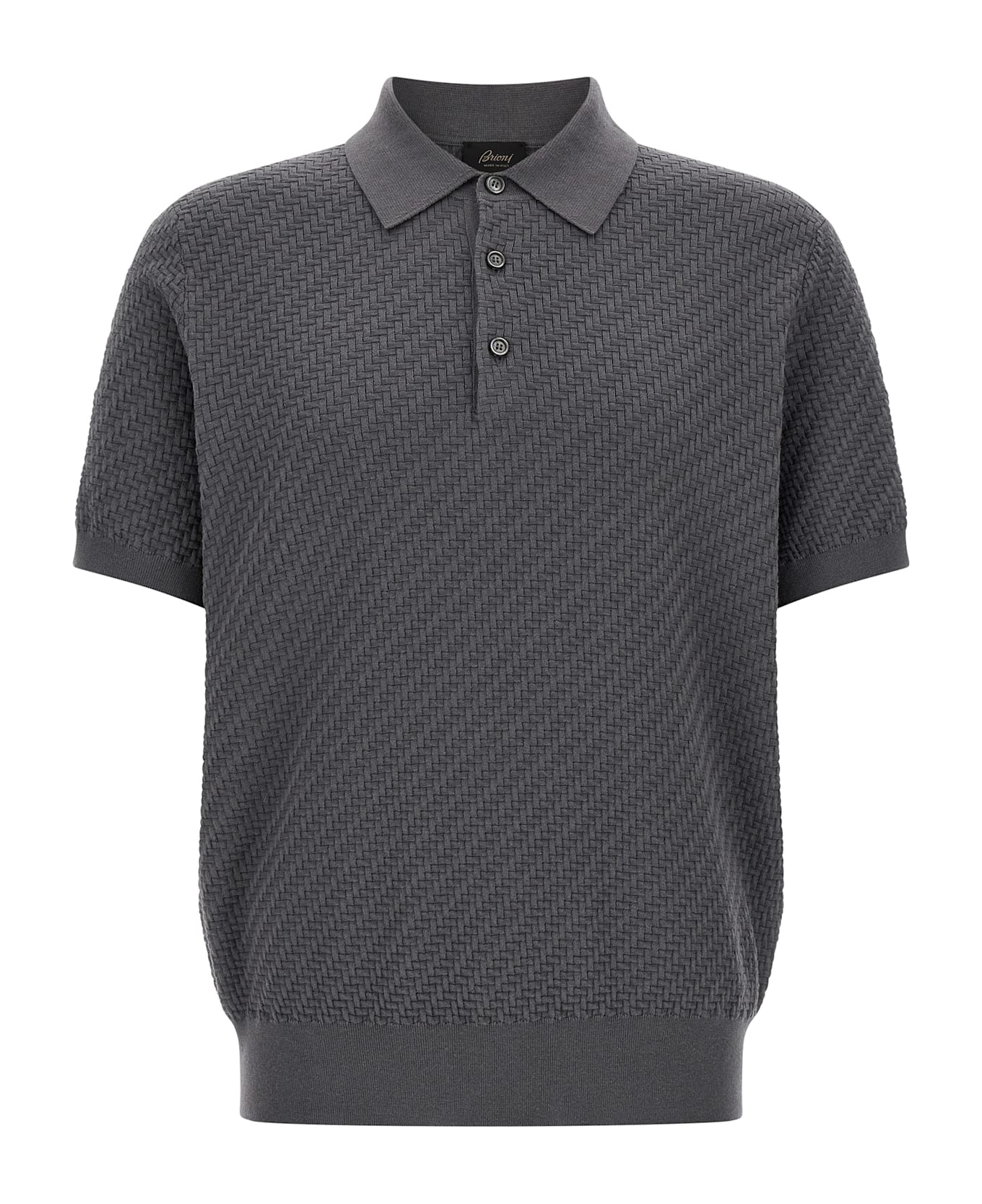 Brioni Weaving Polo Shirt - Gray