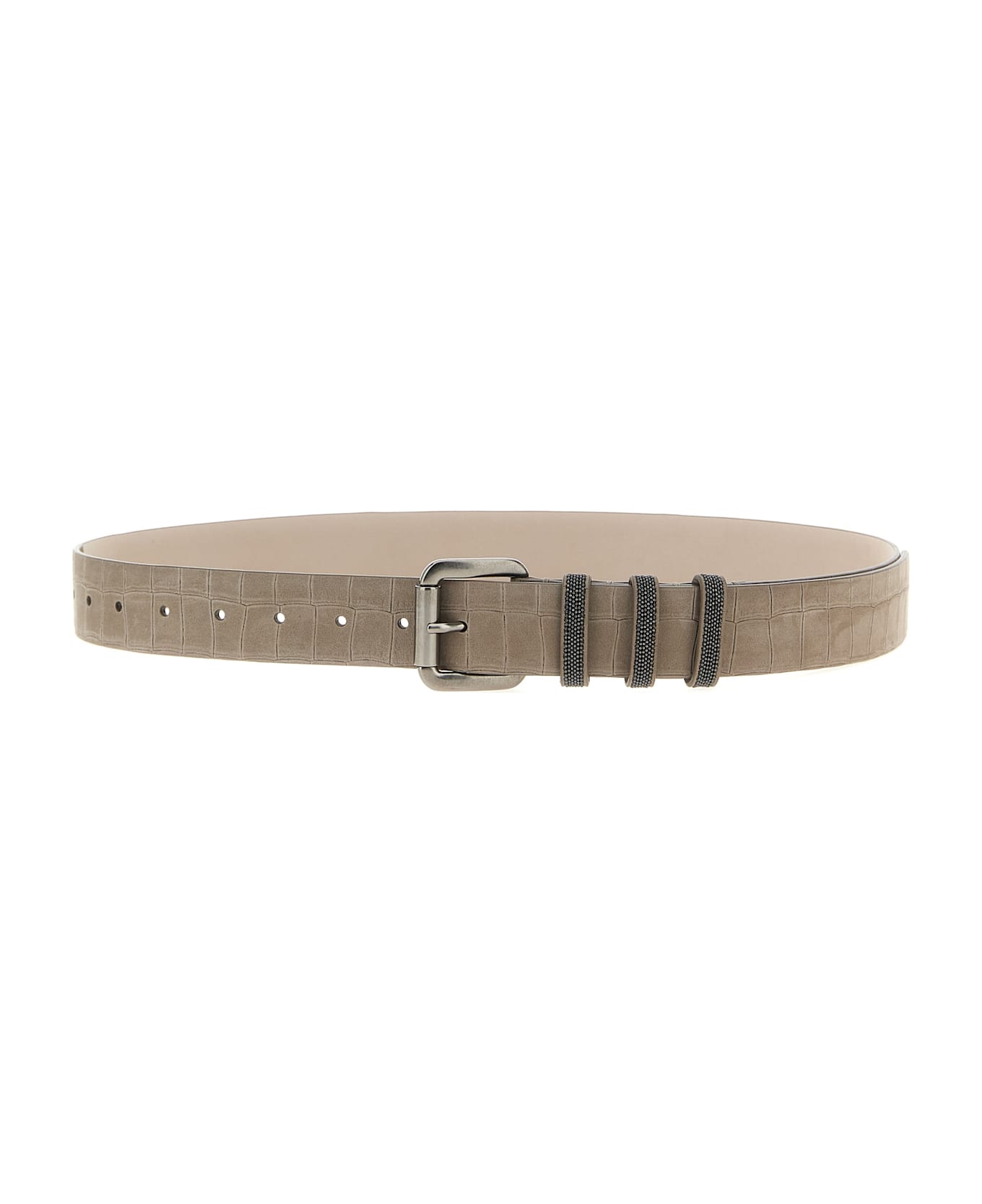 Brunello Cucinelli 
shiny Loops
 Belt - Gray